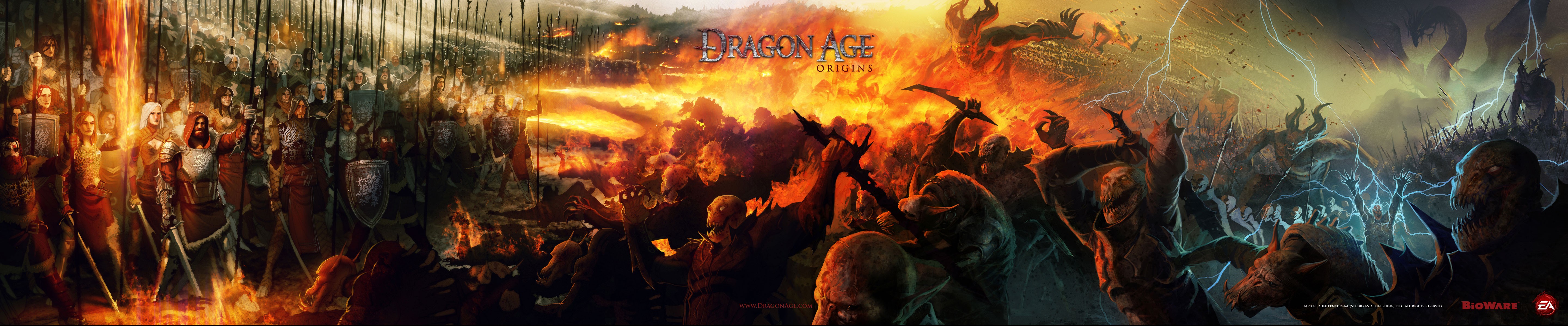 General 5760x1200 Dragon Age: Origins triple screen video games PC gaming RPG