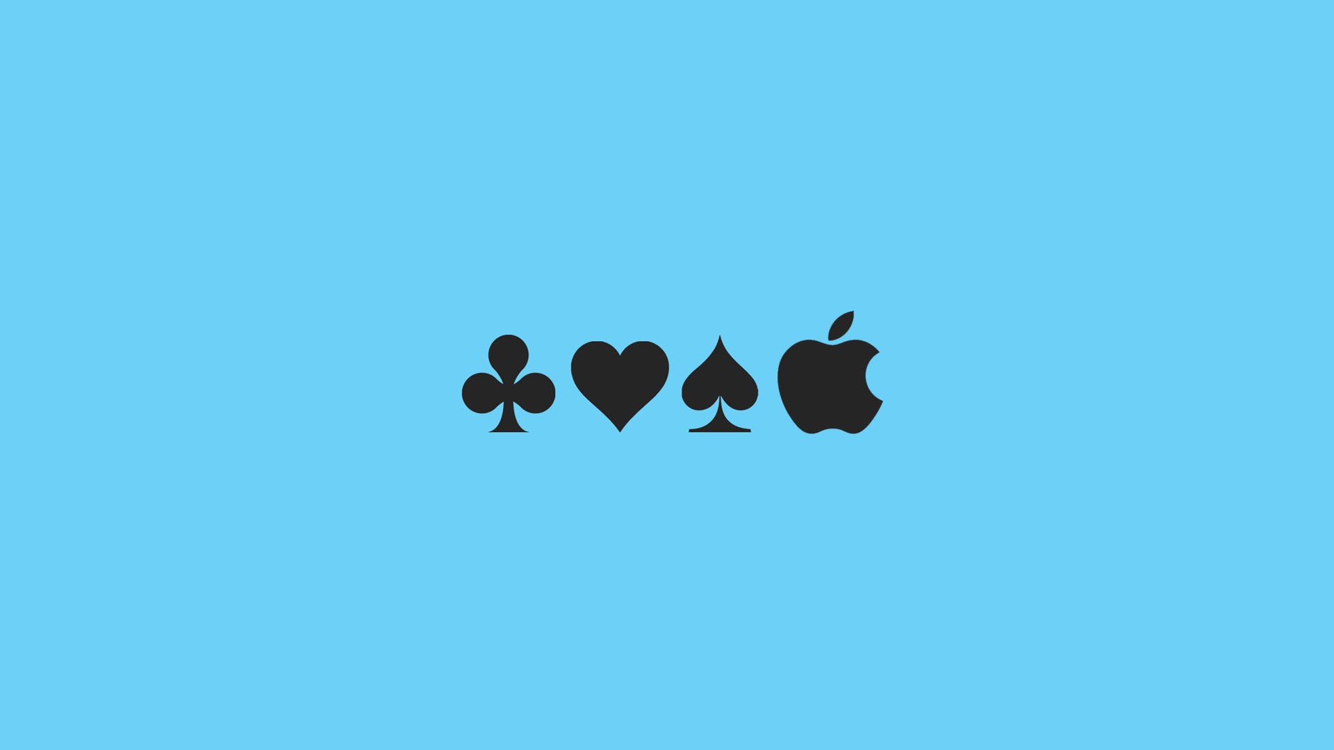 General 1920x1080 aces spades Apple Inc. shamrock cyan cyan background minimalism heart (design) simple background brand