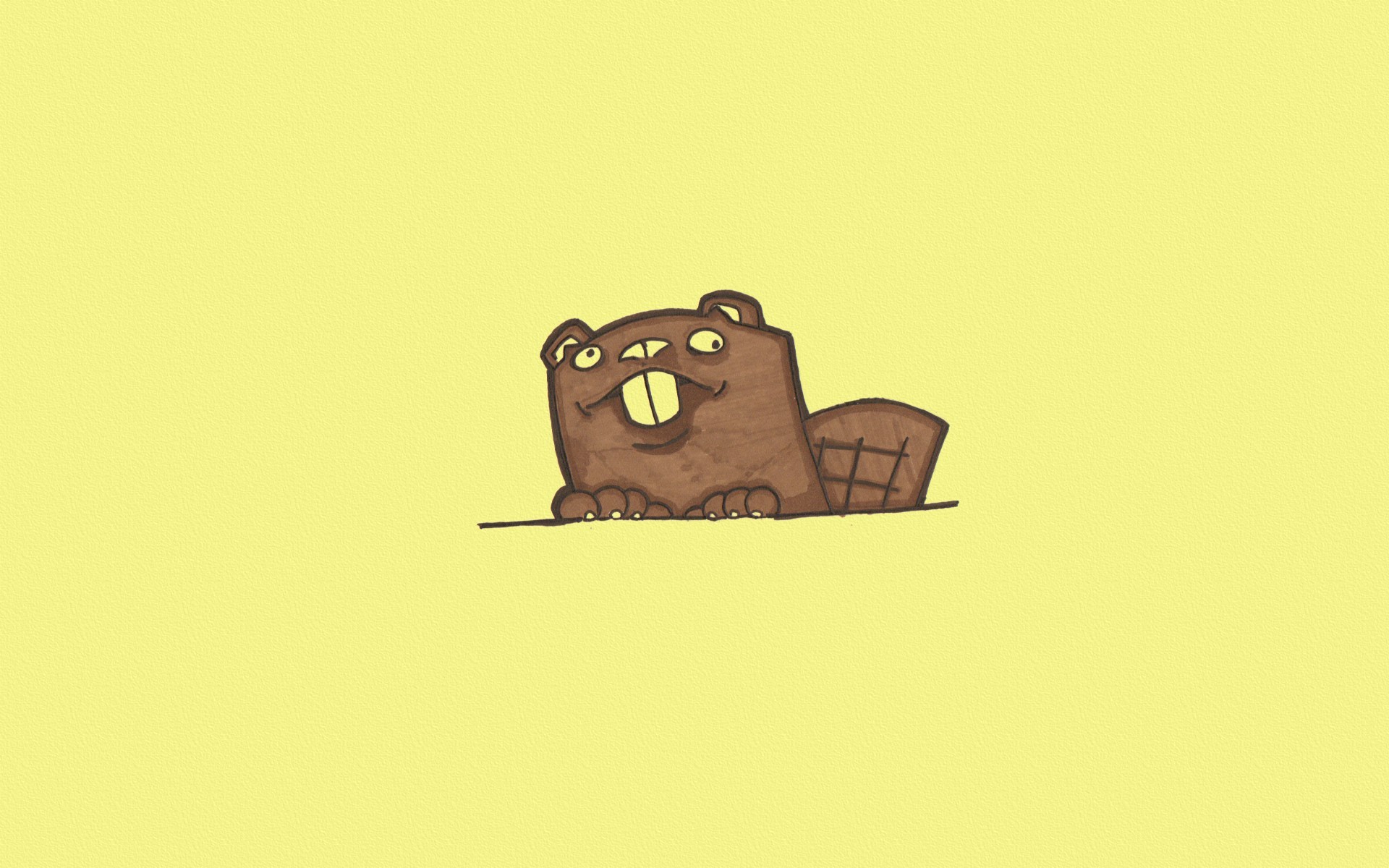 General 1920x1200 artwork beavers yellow background simple background humor animals mammals