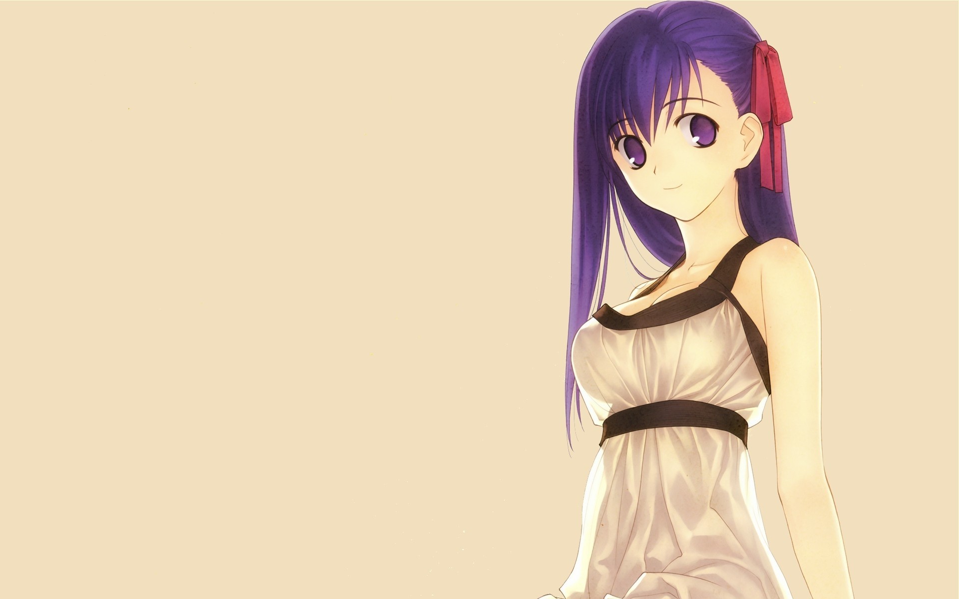 Anime 1920x1200 Matou Sakura Fate/Stay Night anime girls Fate series anime purple eyes purple hair simple background
