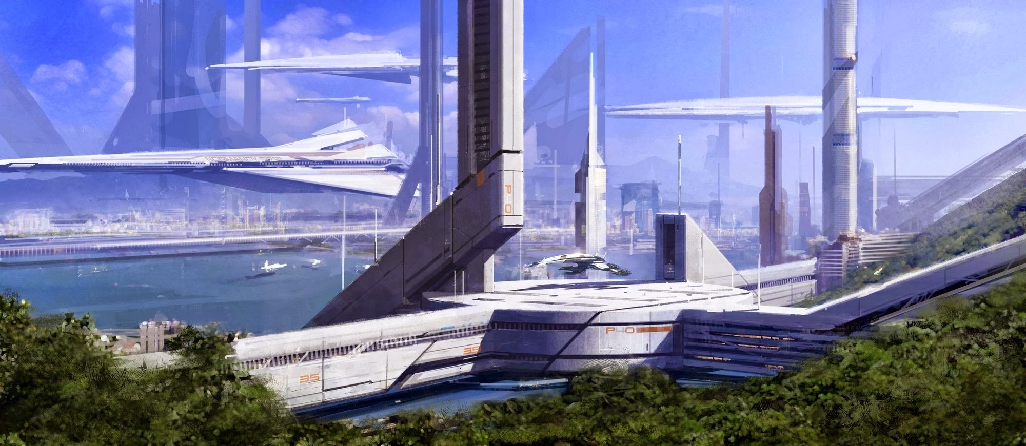 General 2000x870 Mass Effect normandy sr-1 video games The Citadel Citadel (Mass Effect) PC gaming video game art science fiction