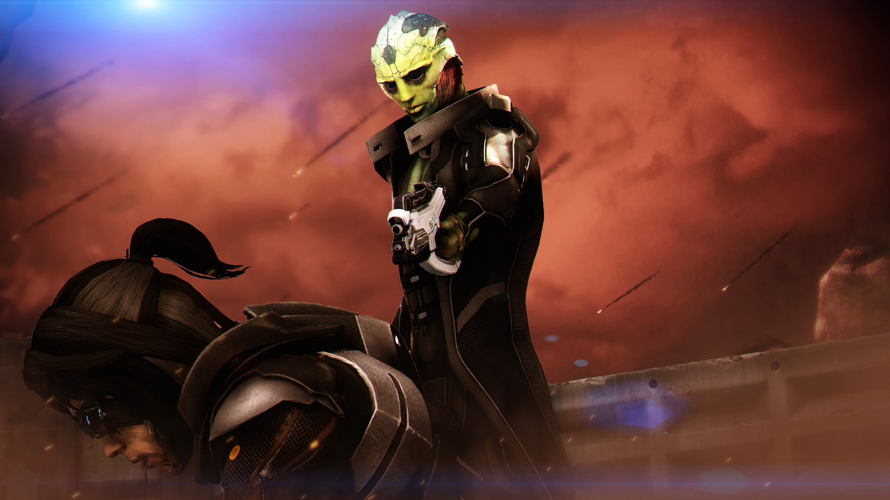 General 3000x1687 Mass Effect Thane Krios video games PC gaming science fiction weapon video game art