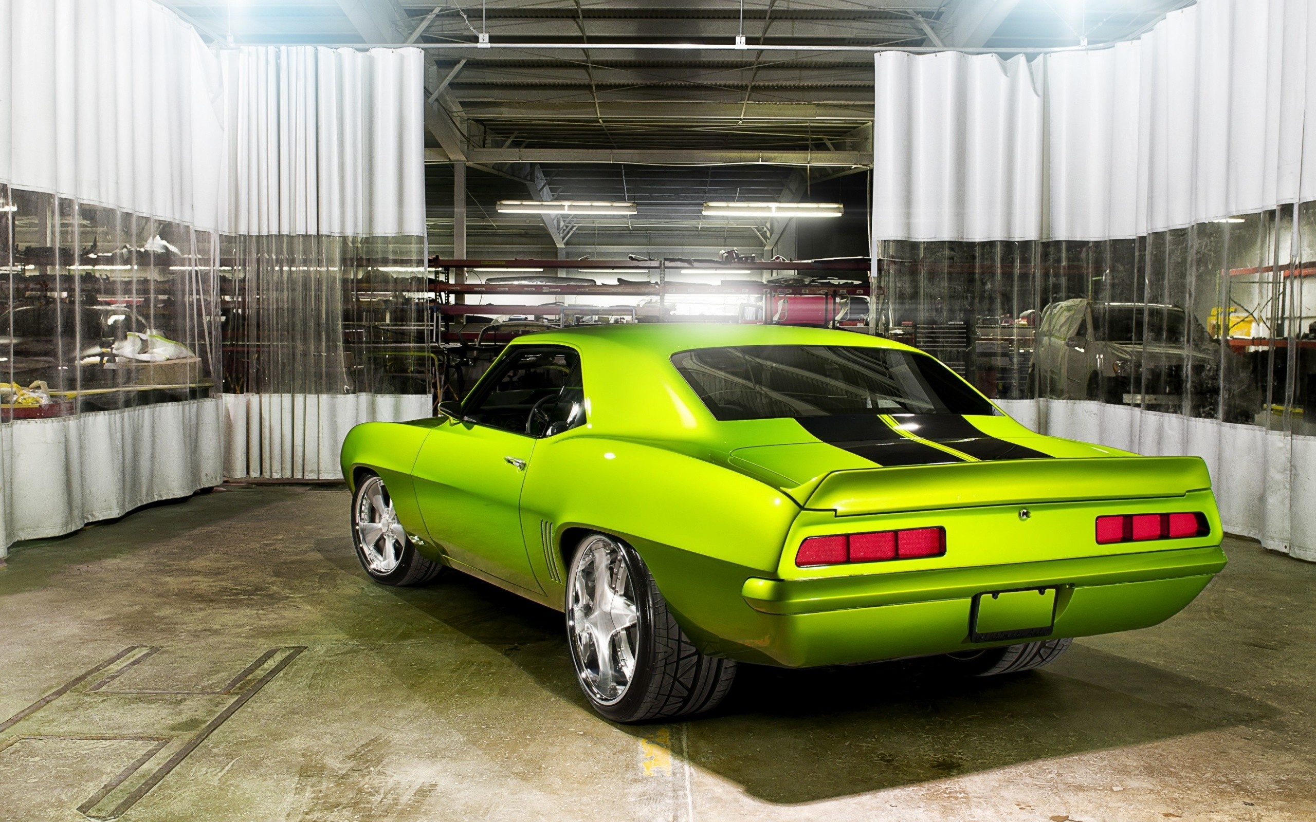 General 2560x1600 car vehicle green cars Chevrolet Chevrolet Camaro muscle cars American cars