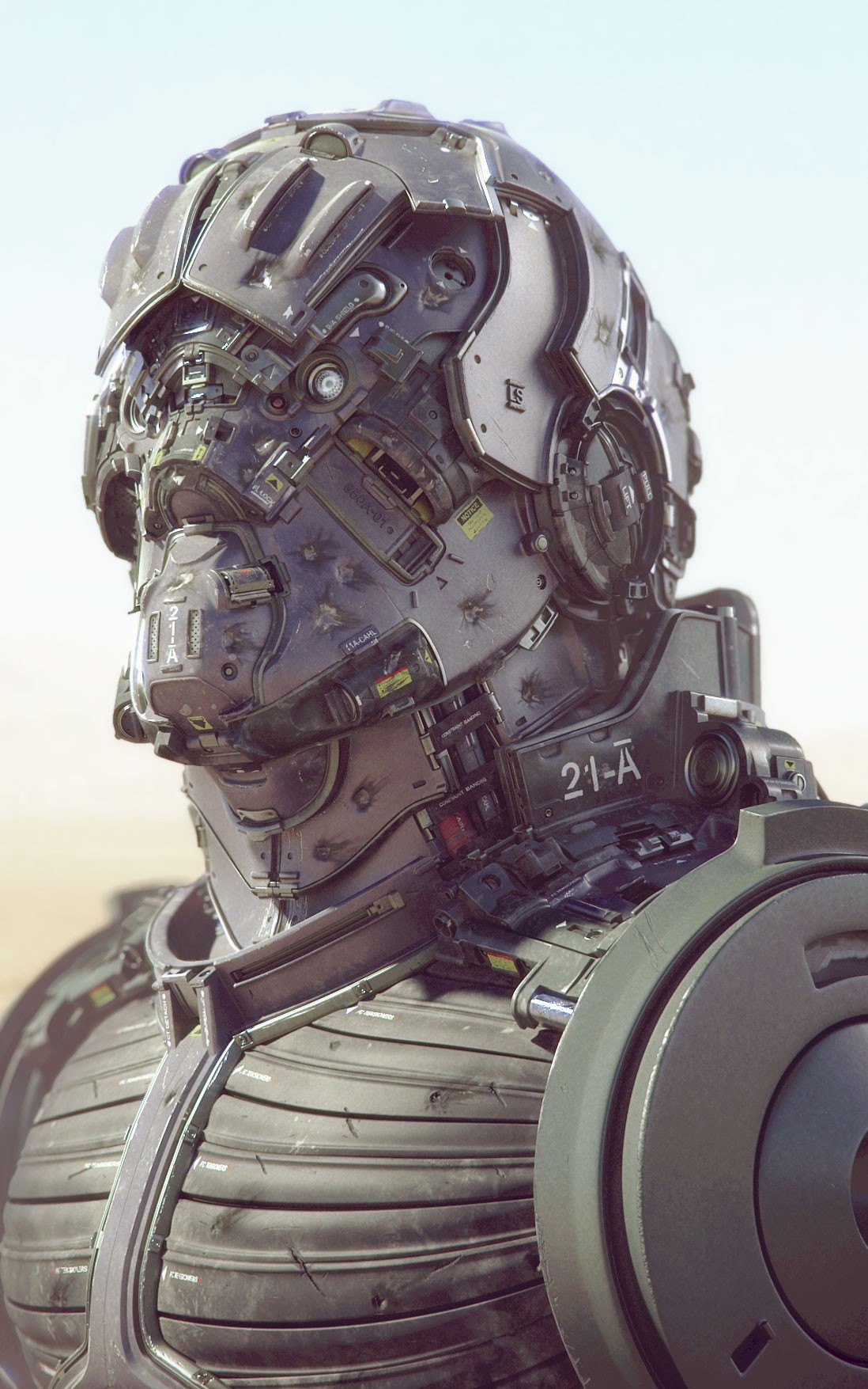 General 1098x1755 science fiction robot digital art futuristic
