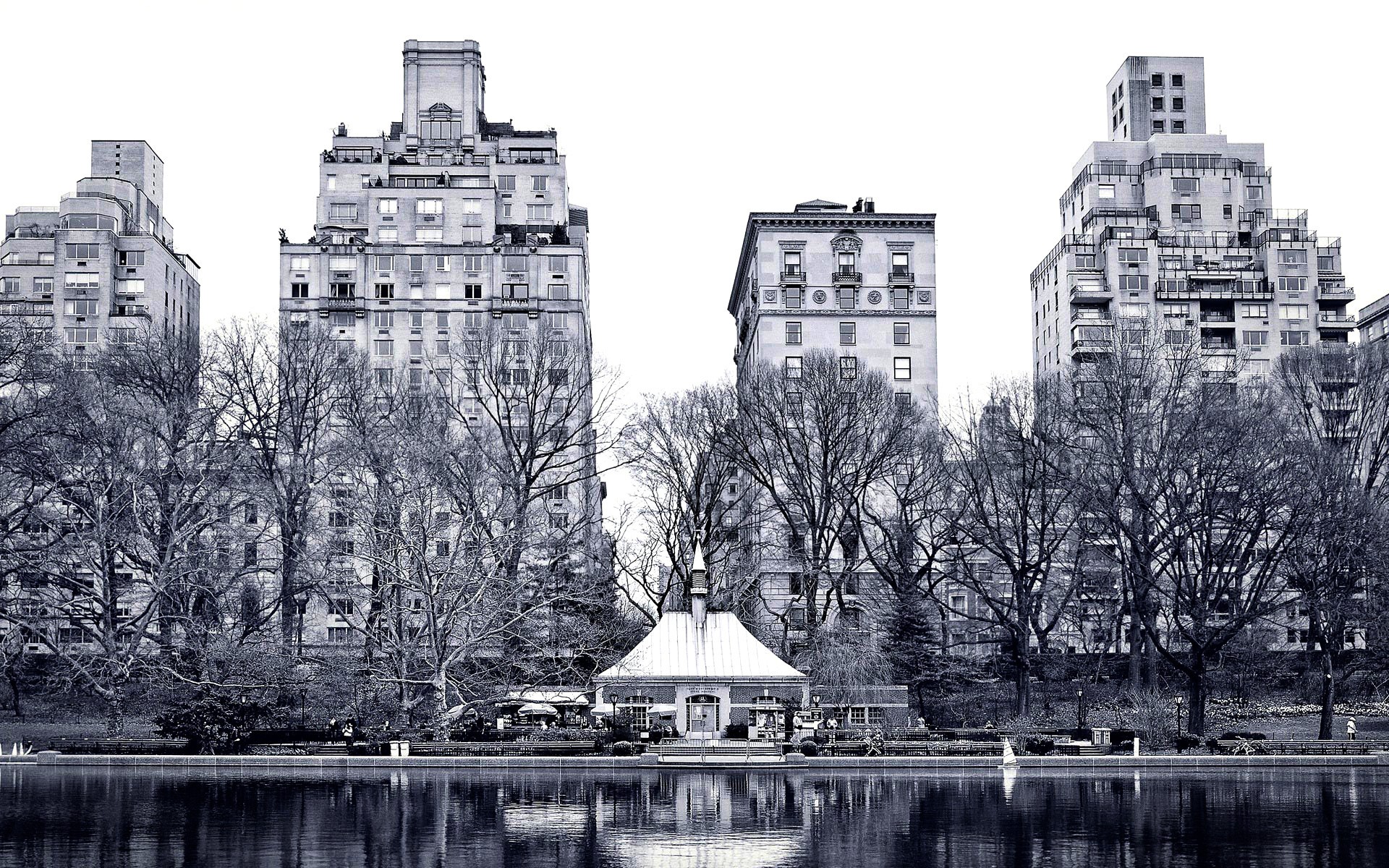 General 1920x1200 New York City water monochrome cityscape gray USA