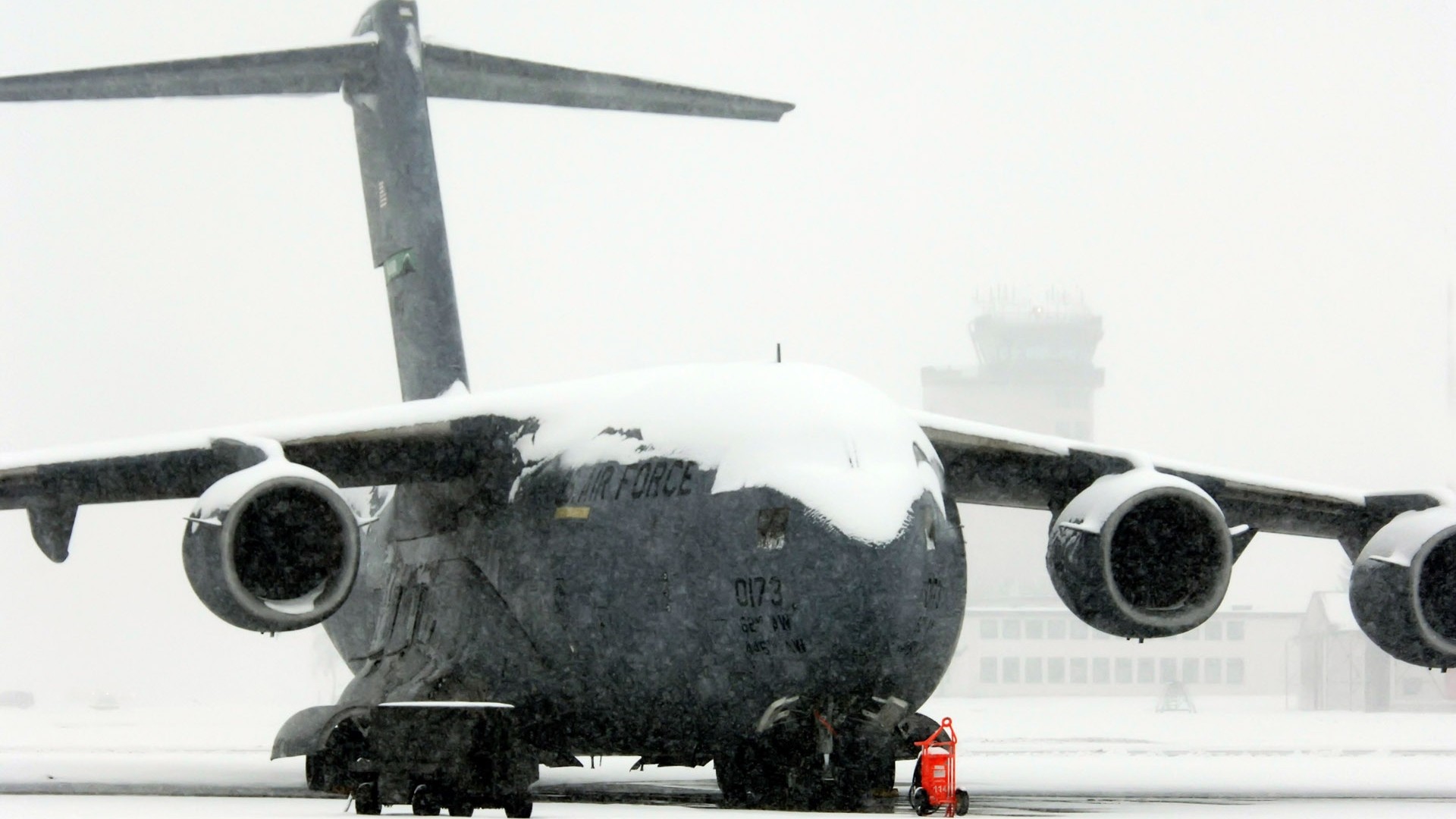 General 1920x1080 military aircraft airplane Boeing C-17 Globemaster III military aircraft vehicle military vehicle snowing snow covered American aircraft snow jets frontal view