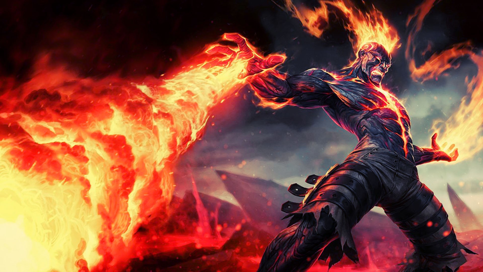 General 1920x1080 brand League of Legends video games PC gaming fire video game art