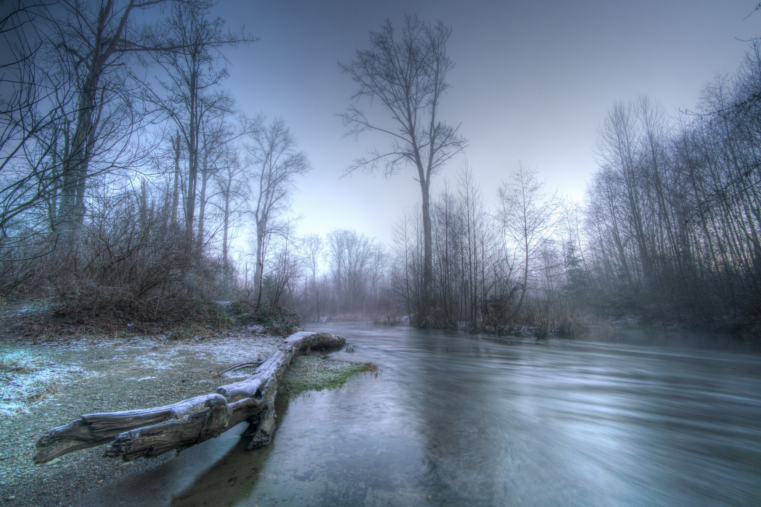 General 2500x1668 nature landscape river forest winter morning frost