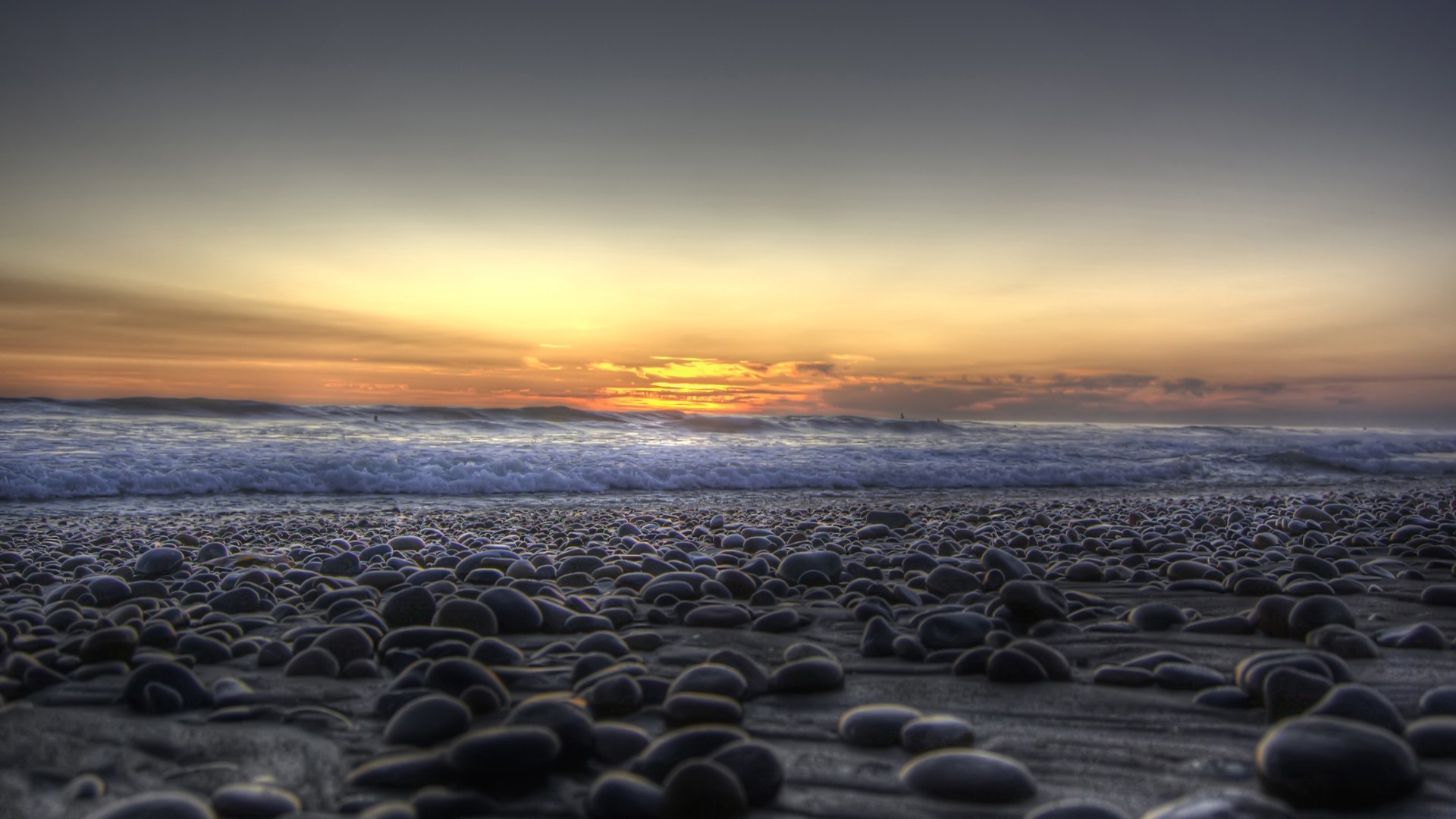 General 1920x1080 water sea photography stones beach coast sky sunlight horizon nature