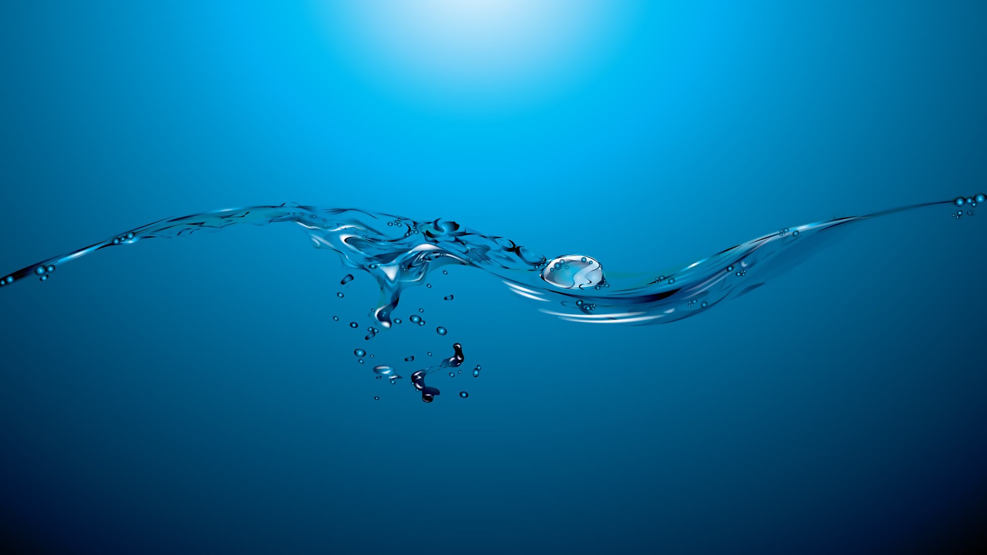 General 1920x1080 digital art minimalism simple background blue water waves bubbles gradient blue background liquid