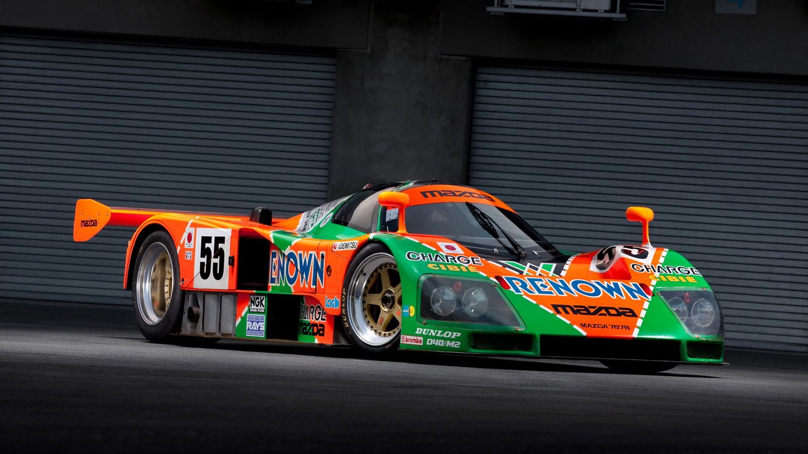 General 1600x900 car Mazda Mazda 787B race cars Le Mans racing frontal view livery Japanese cars
