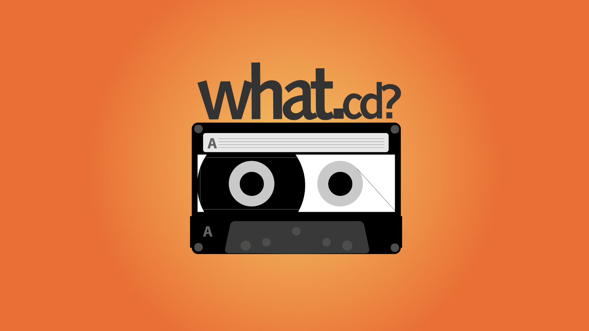 General 1920x1080 What.CD orange cassette music vintage orange background artwork humor gradient simple background