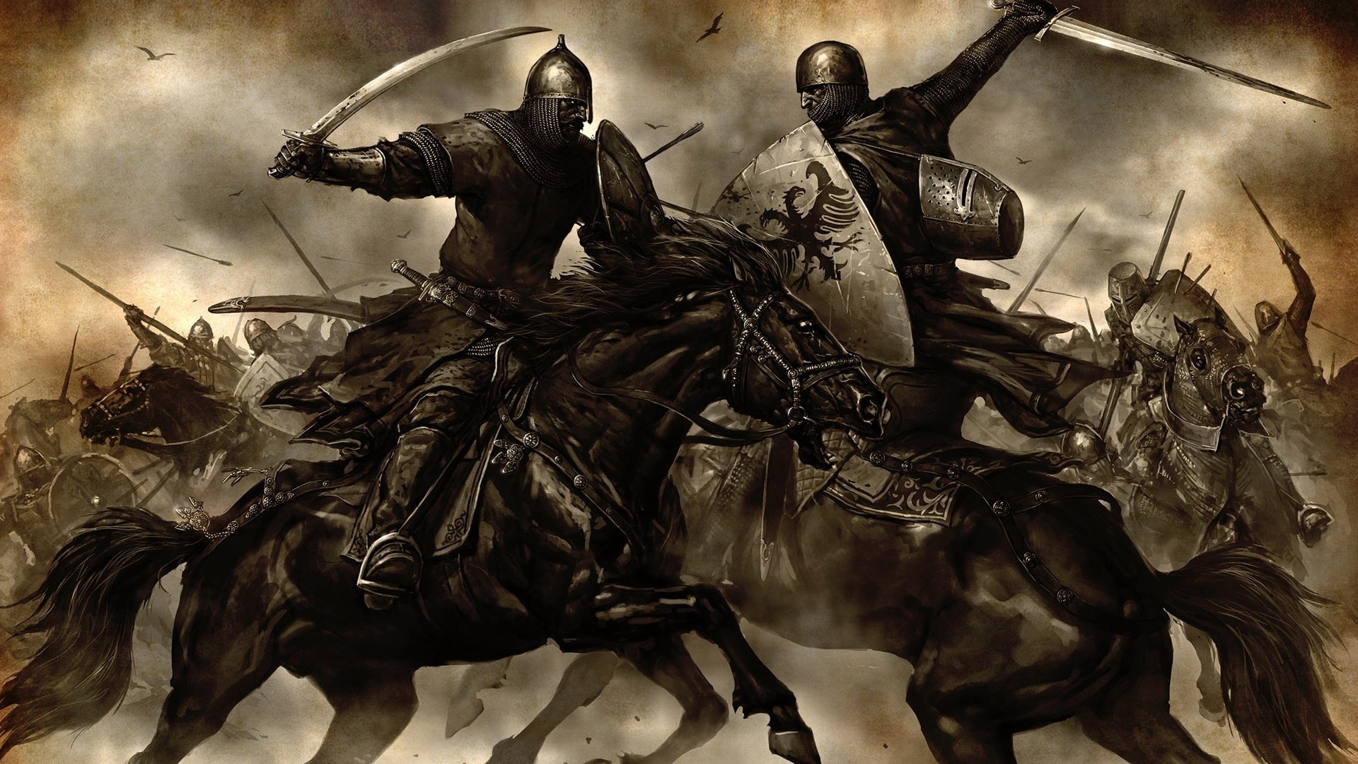 General 1920x1080 fantasy art knight Mount and Blade soldier horse war artwork men