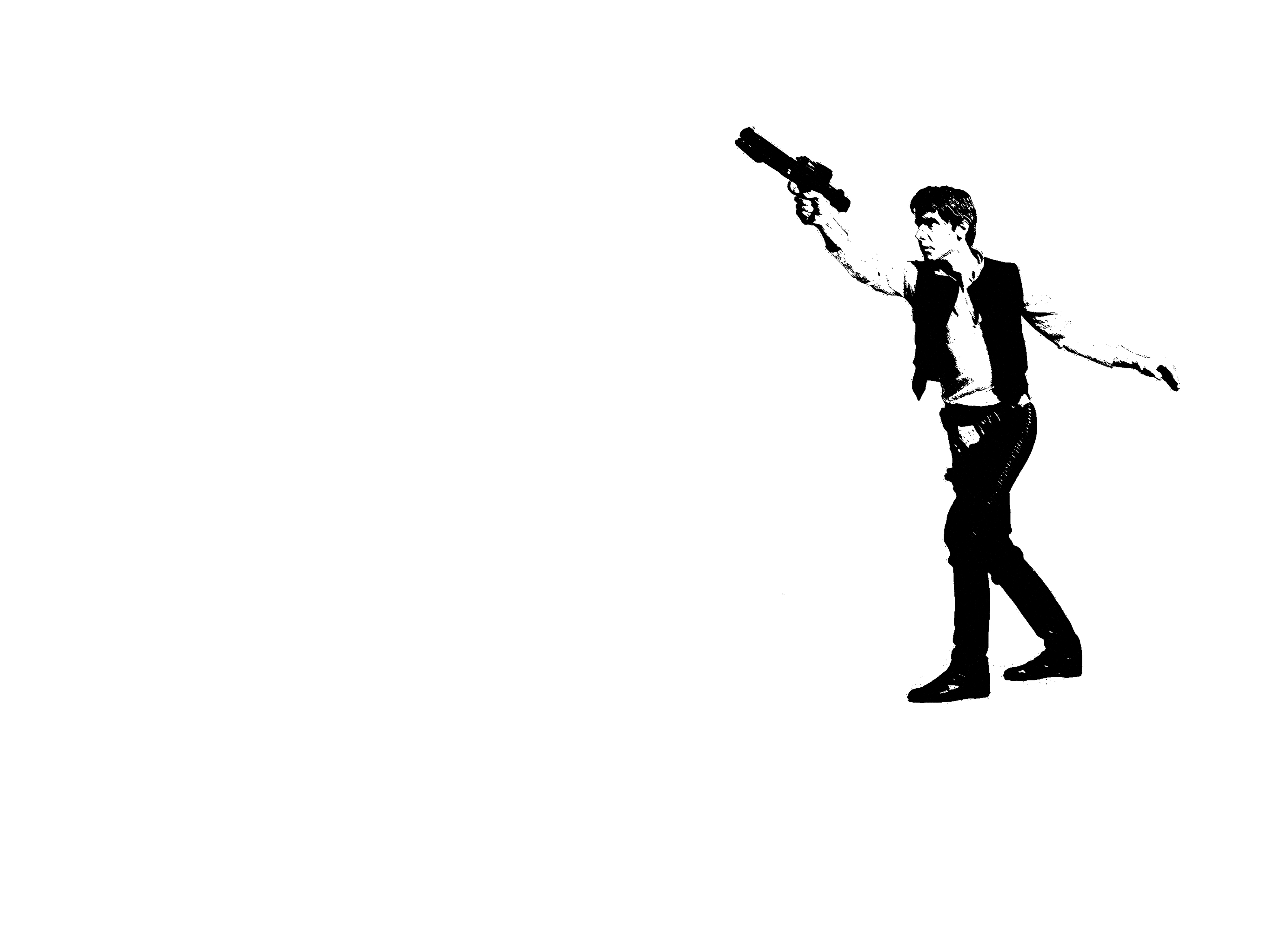General 4000x3000 Star Wars Star Wars Heroes blaster Han Solo movies Harrison Ford simple background white background
