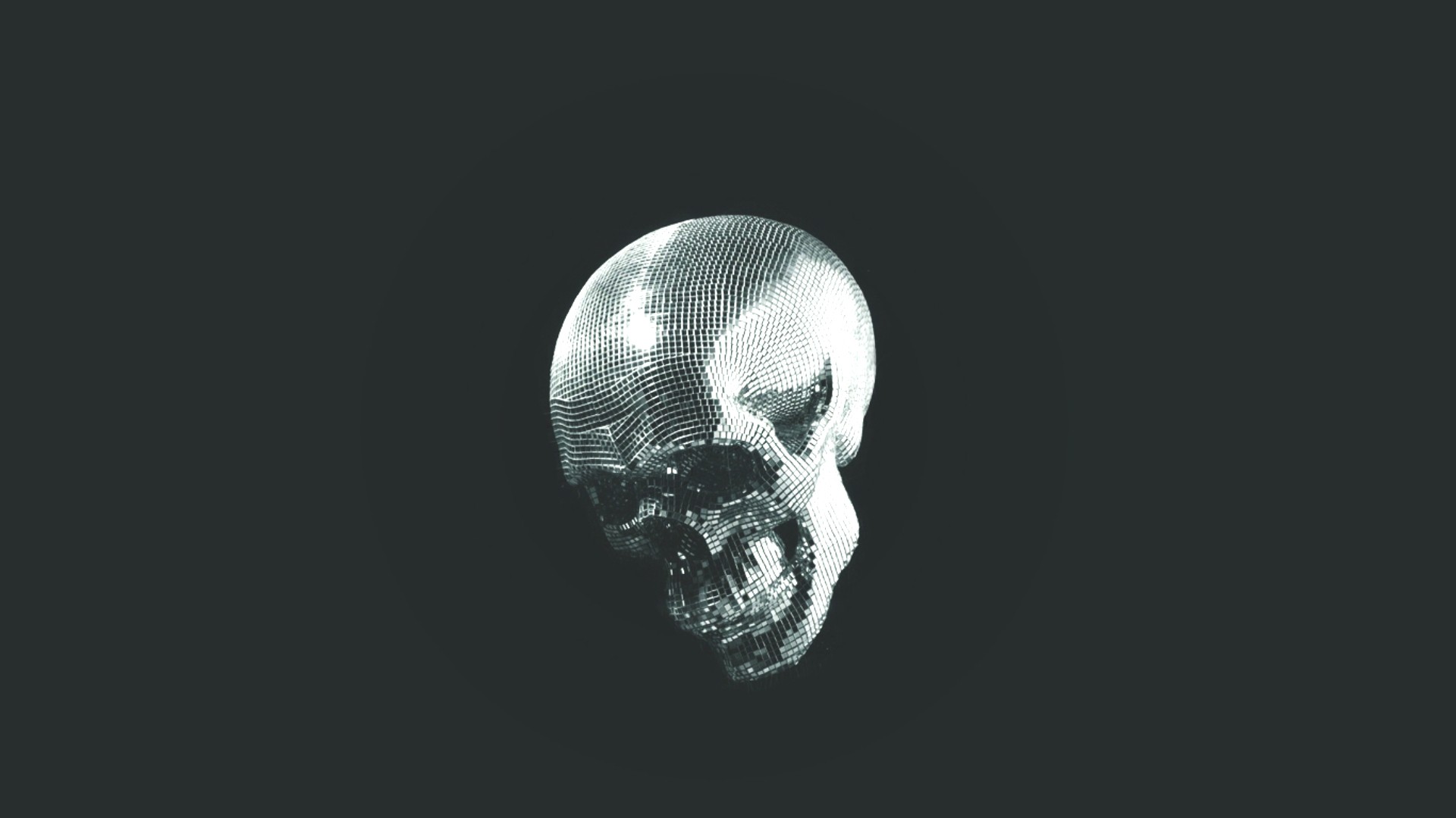 General 1920x1080 minimalism disco skull simple background disco balls dark gray Boys Noize