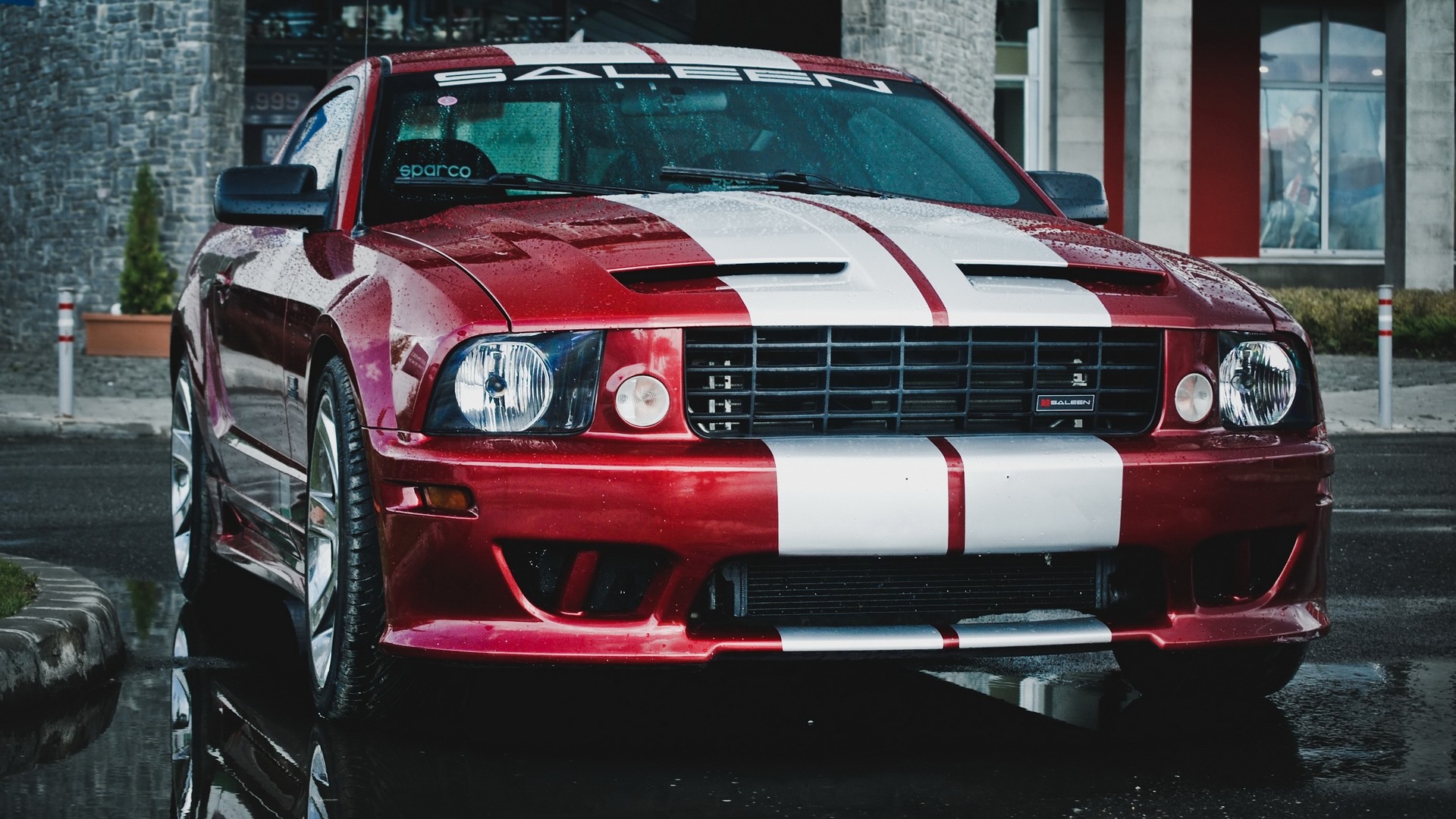 General 1920x1080 Ford Mustang car Ford vehicle red cars racing stripes Ford Mustang S-197 muscle cars American cars