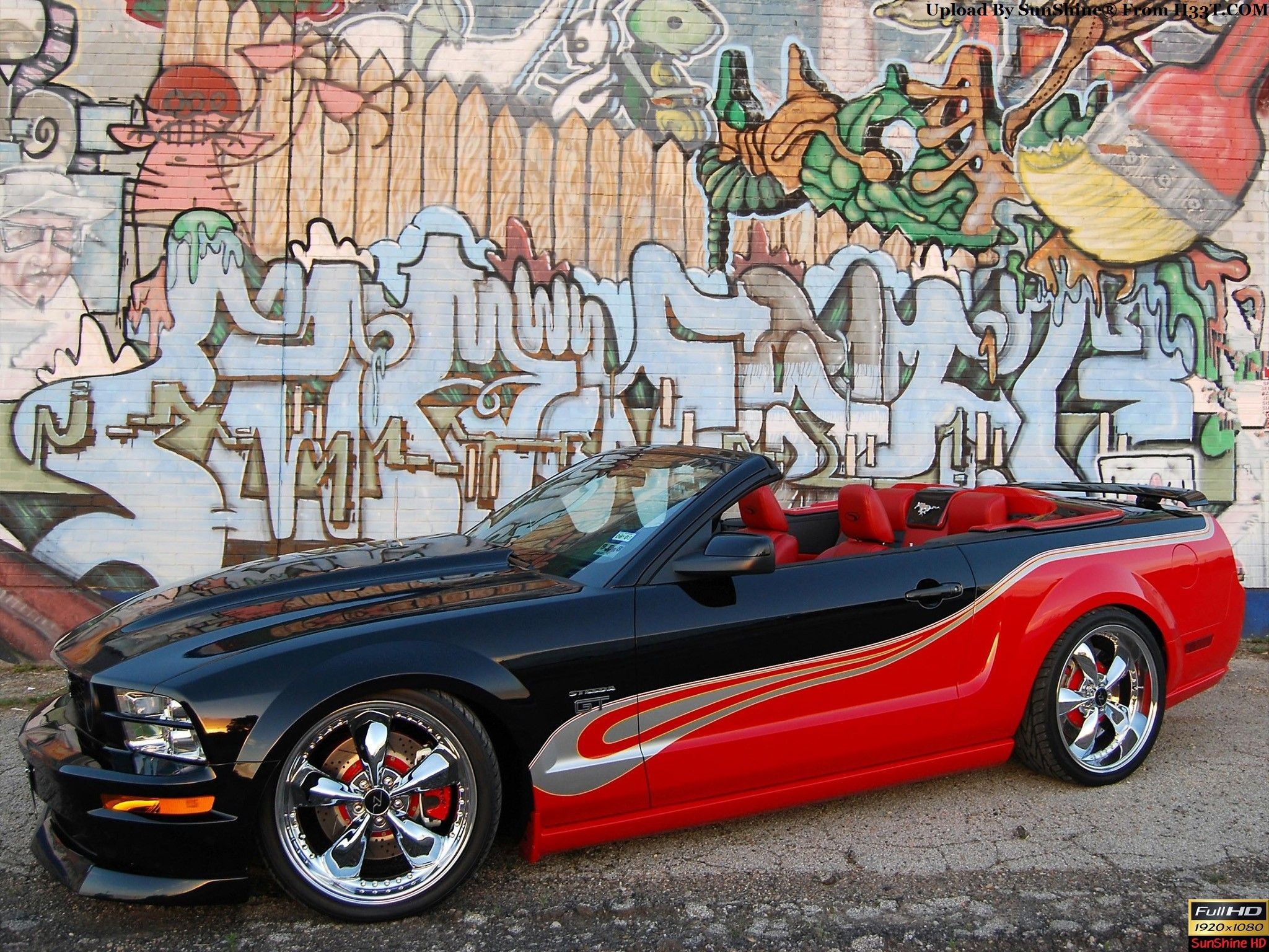 General 2048x1536 car vehicle Ford Mustang graffiti Ford Ford Mustang S-197 convertible muscle cars American cars