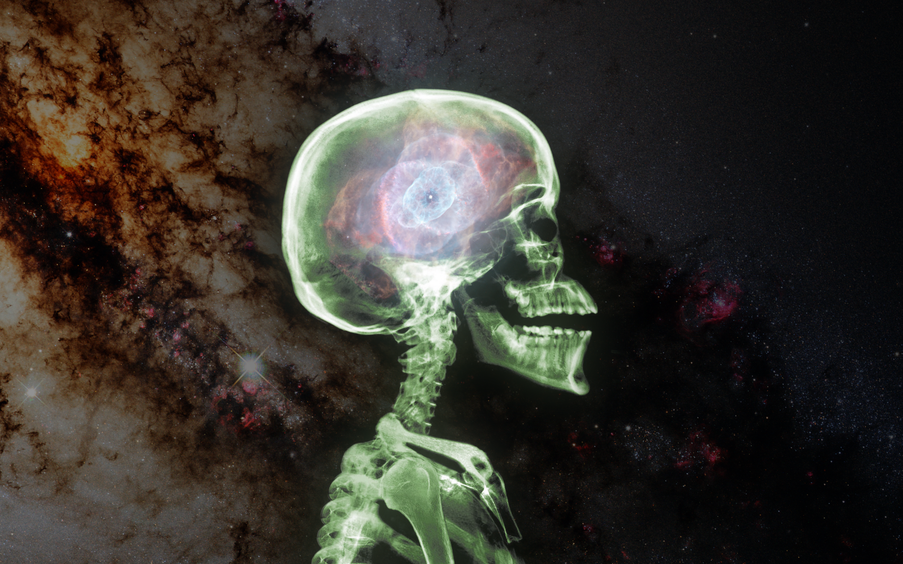 General 2880x1800 space nebula colorful x-rays bones