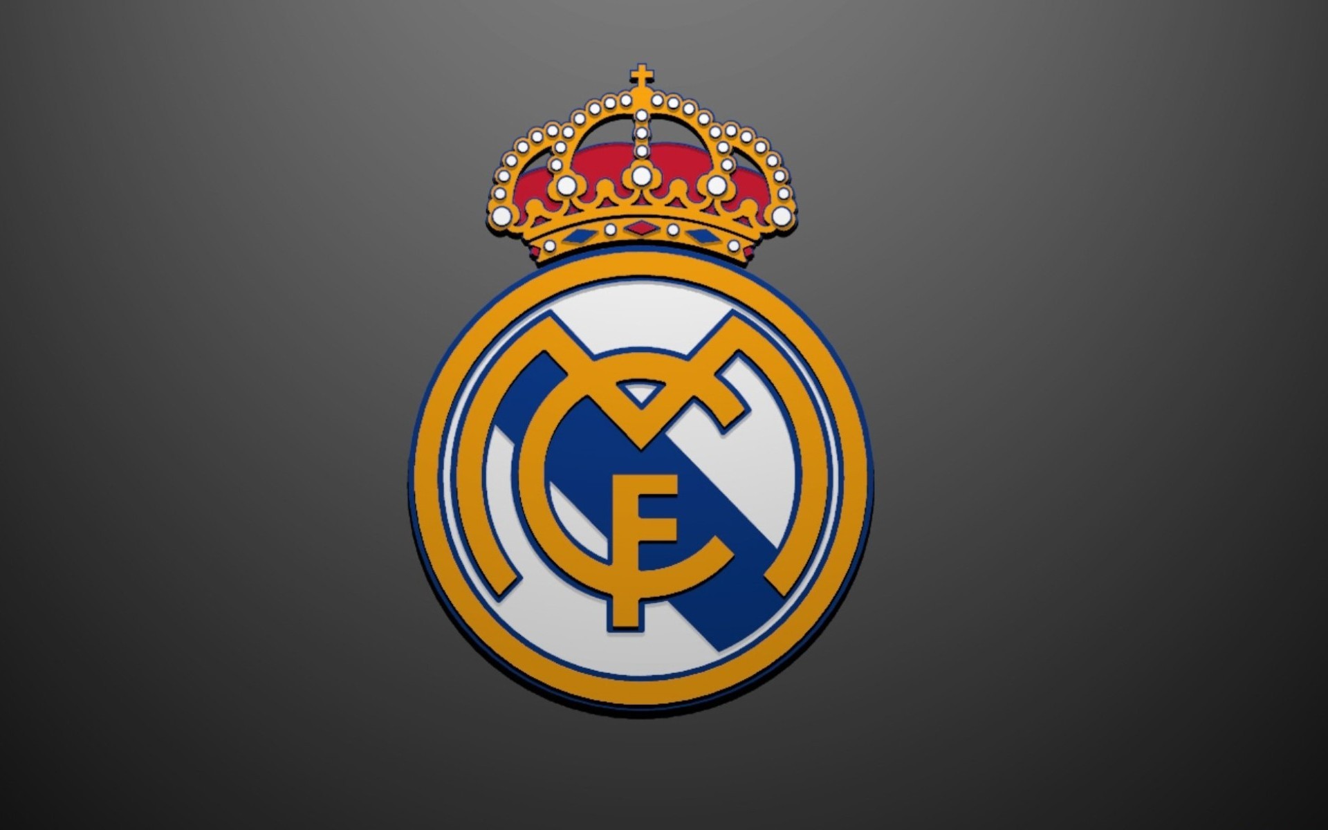General 1920x1200 Real Madrid logo simple background soccer clubs gray background soccer sport