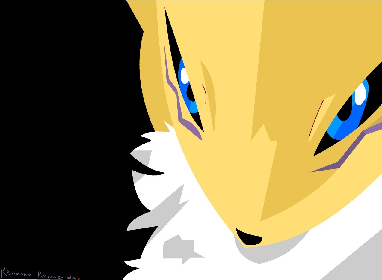 Anime 1275x934 Digimon Tamers Renamon anime blue eyes 2011 (Year)