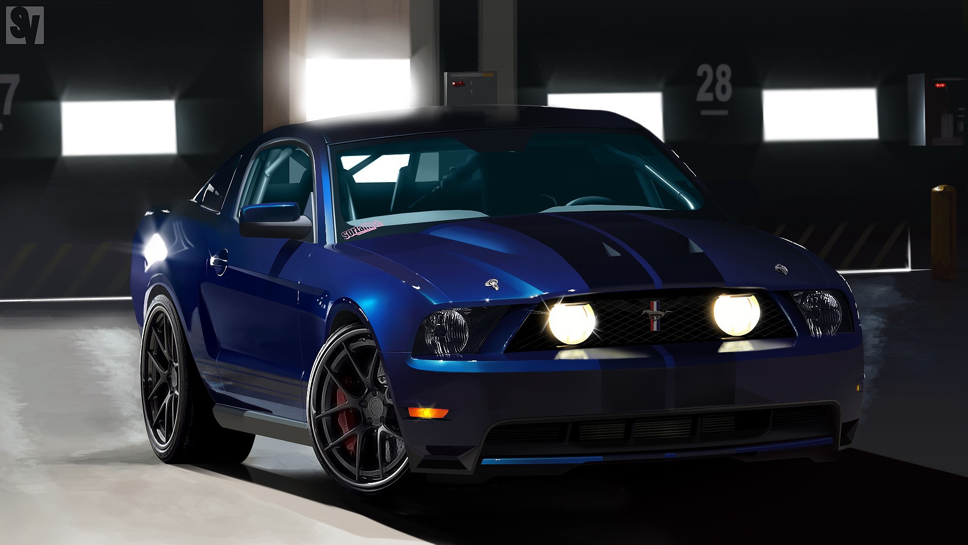 General 1920x1080 car Ford Mustang blue cars vehicle Ford Ford Mustang S-197 II