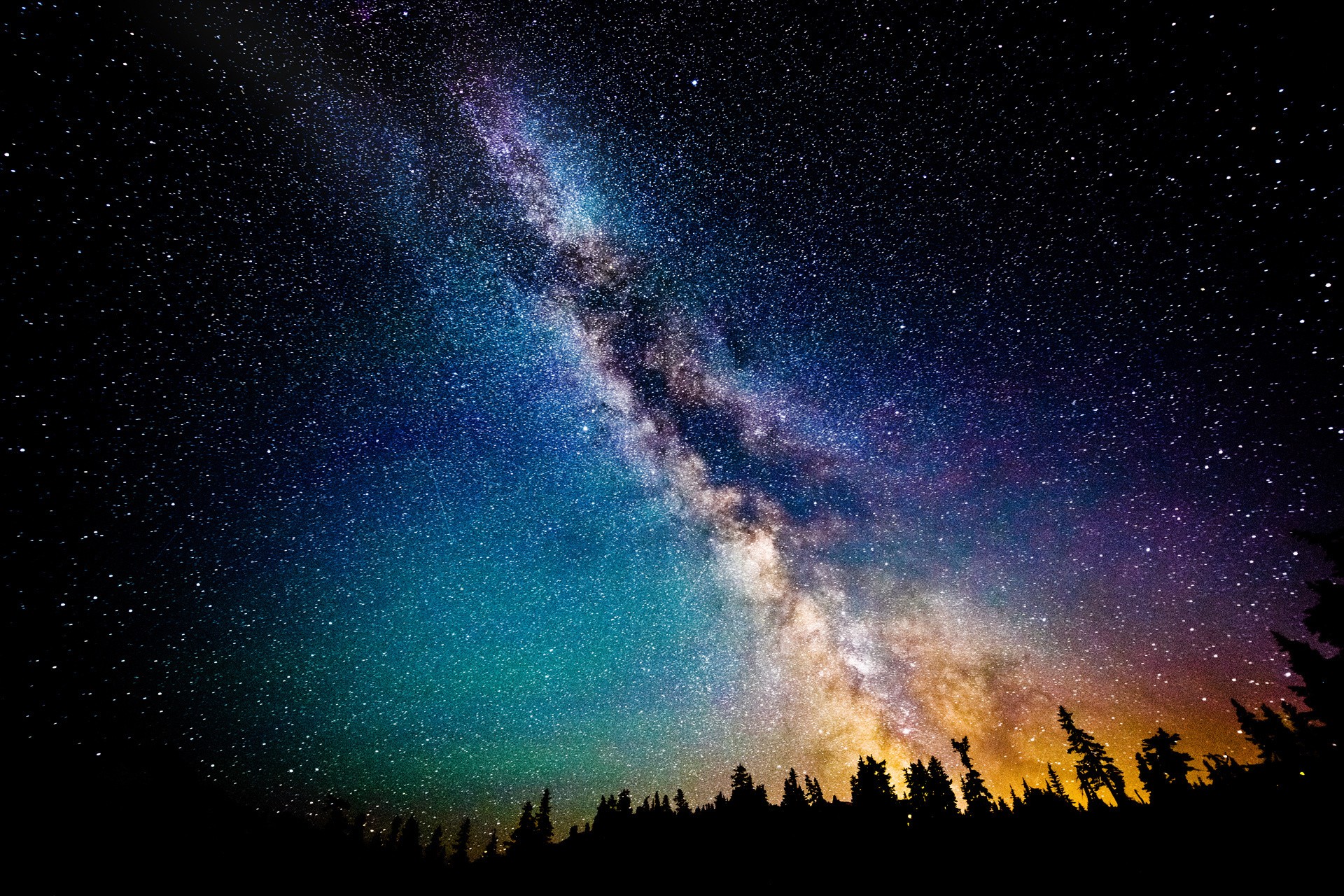 General 1920x1280 starry night night stars landscape Milky Way forest long exposure space dark sky worm's eye view