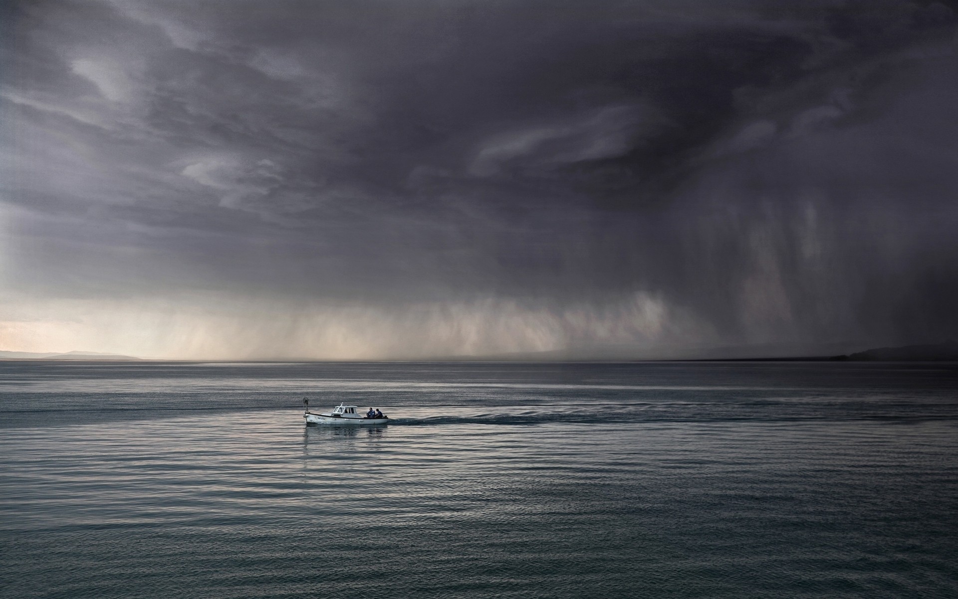 General 1920x1200 nature sea storm boat clouds dark rain mist vehicle sky outdoors
