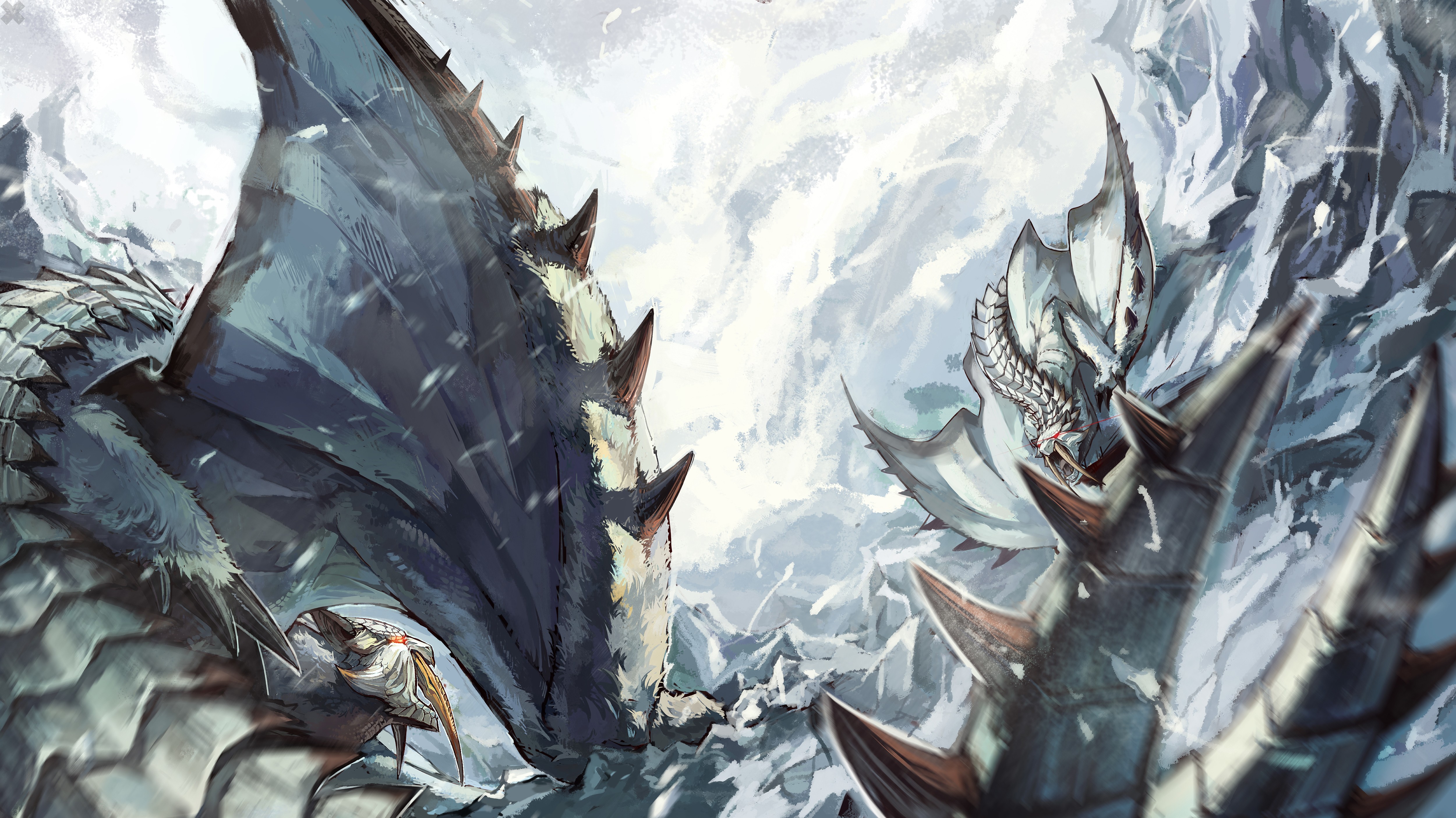General 5000x2808 fantasy art dragon Monster Hunter Barioth video games video game art creature