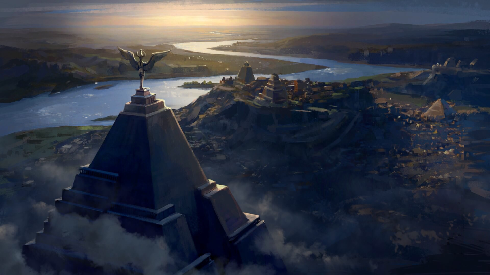 General 1920x1080 concept art pyramid Game of Thrones TV series fantasy city fantasy art