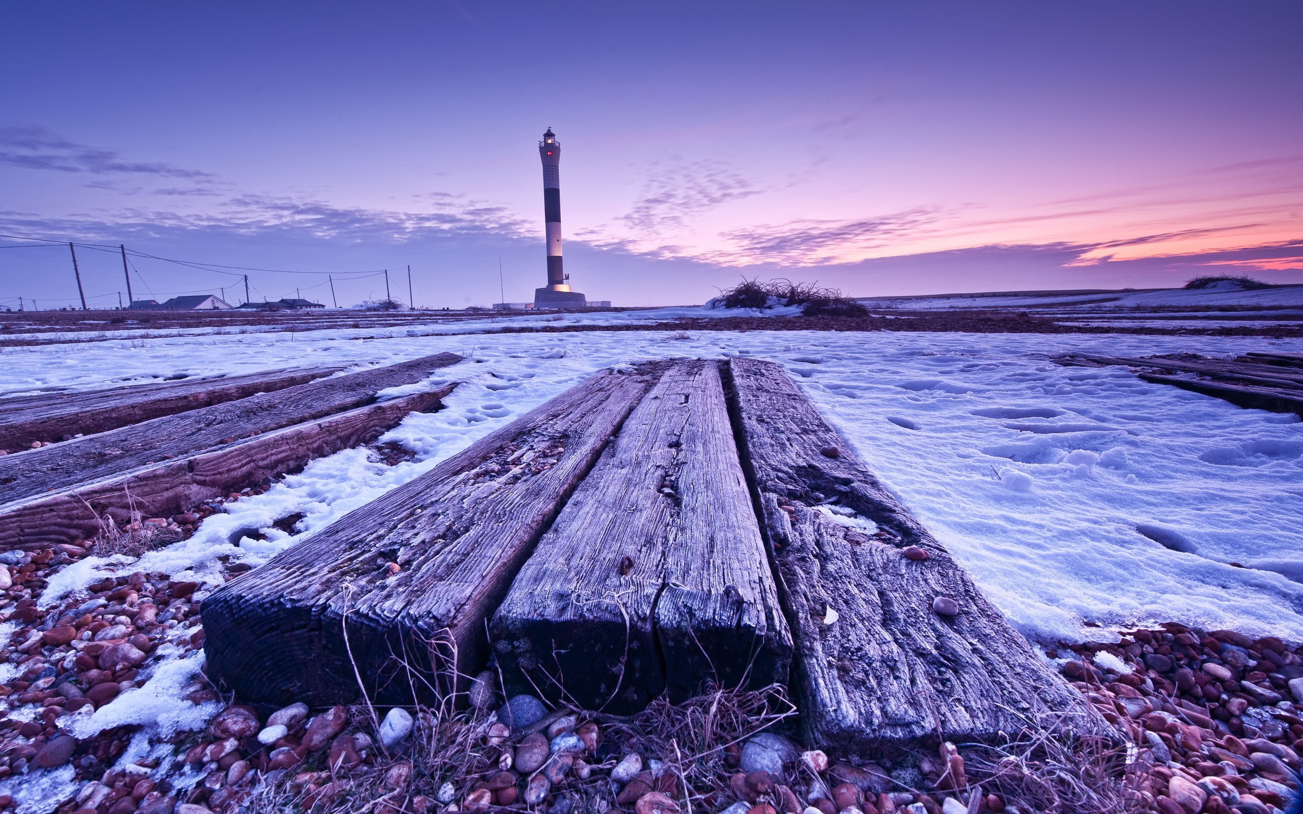 General 2560x1600 photography winter snow lighthouse wood coast sky outdoors