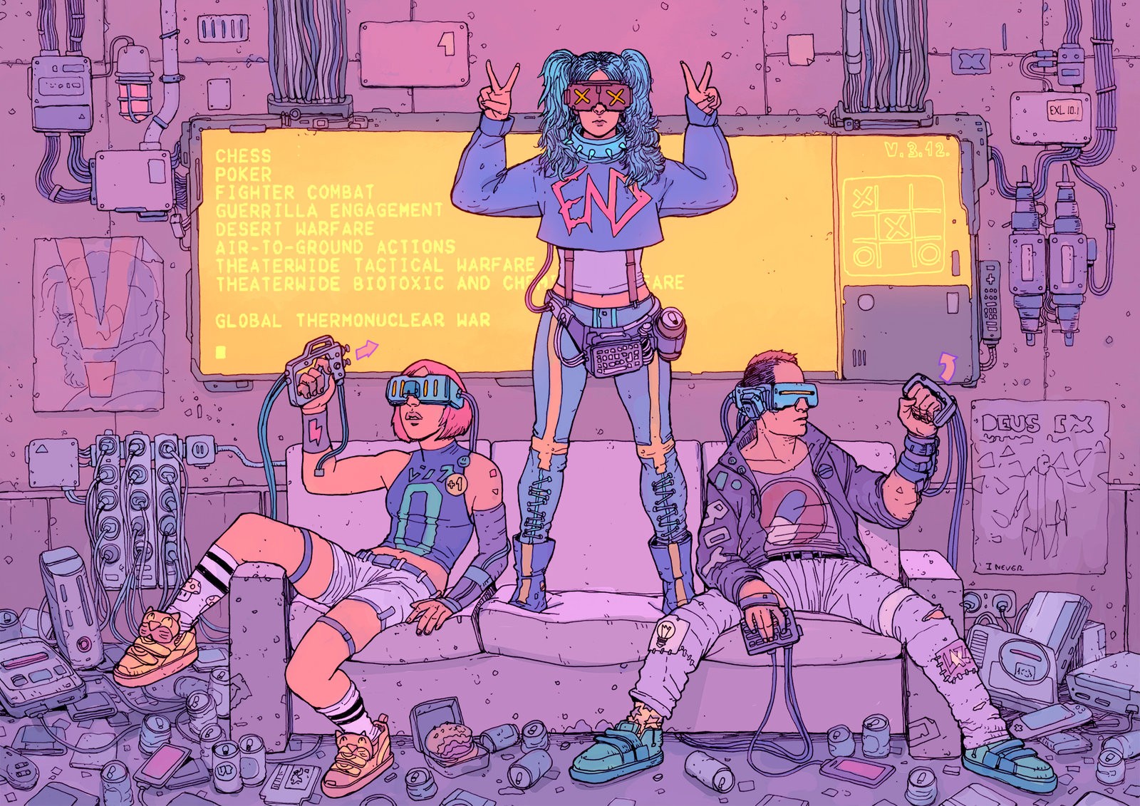 General 1600x1131 drawing cyberpunk futuristic artwork pink Josan Gonzalez science fiction Science Fiction Men science fiction women