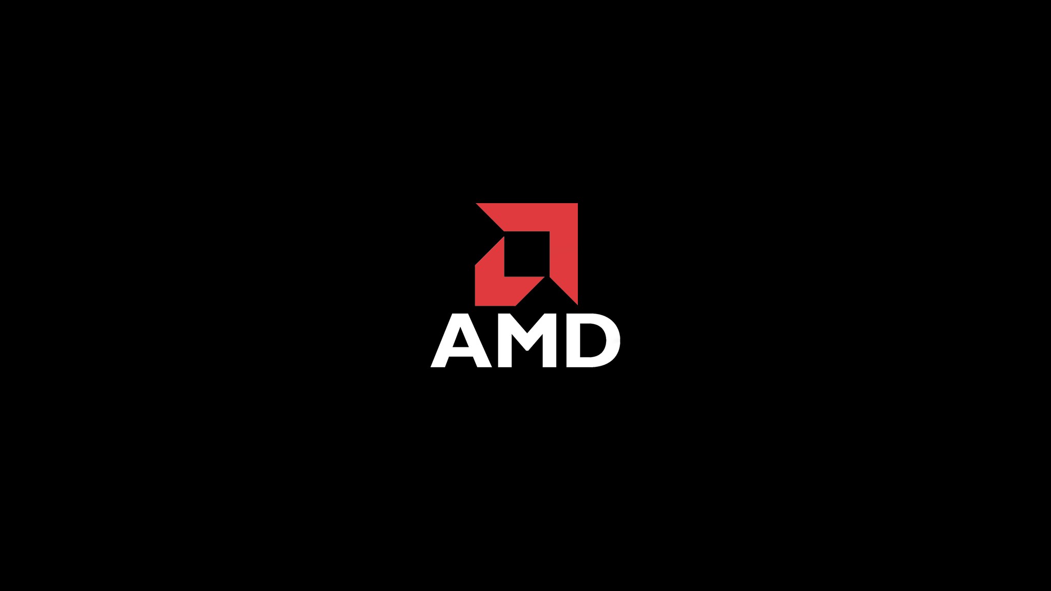 General 2048x1152 technology CPU simple background AMD black background logo minimalism brand