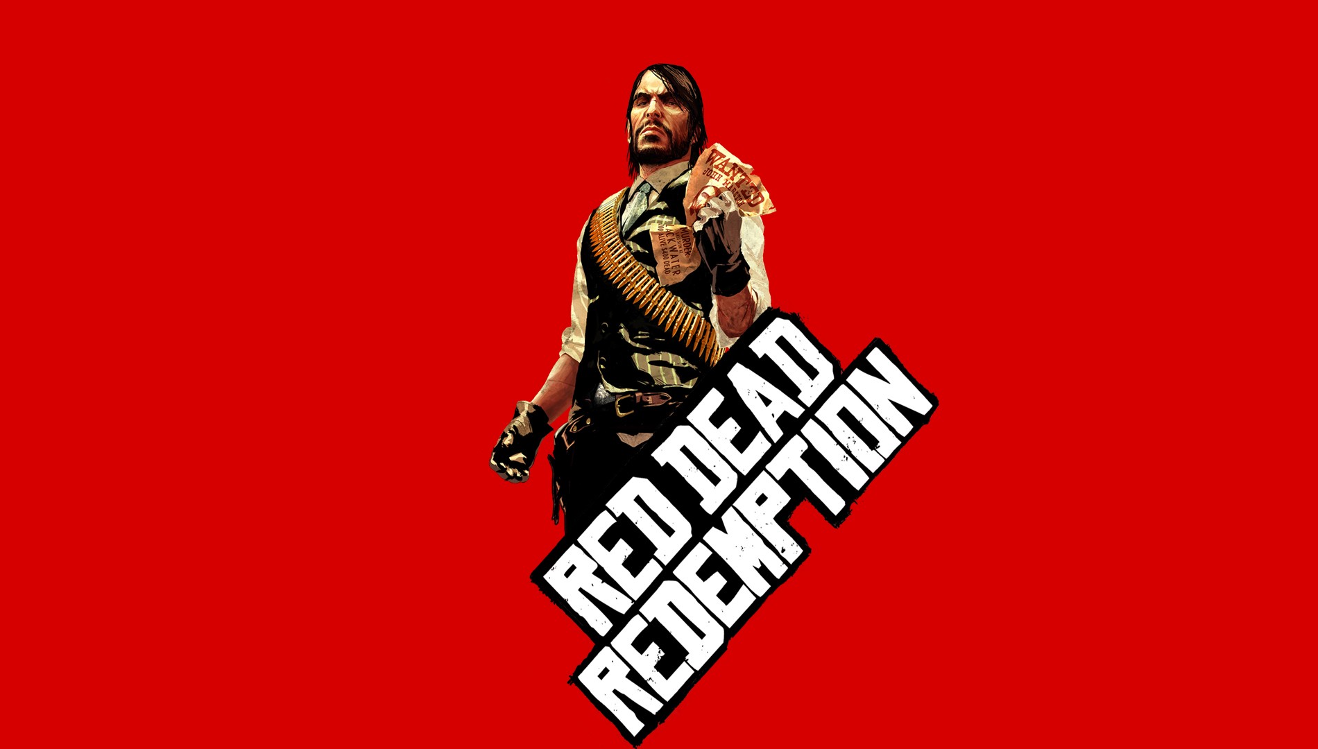 General 1900x1080 John Marston Red Dead Redemption video games red background simple background video game men video game characters Wanted posters