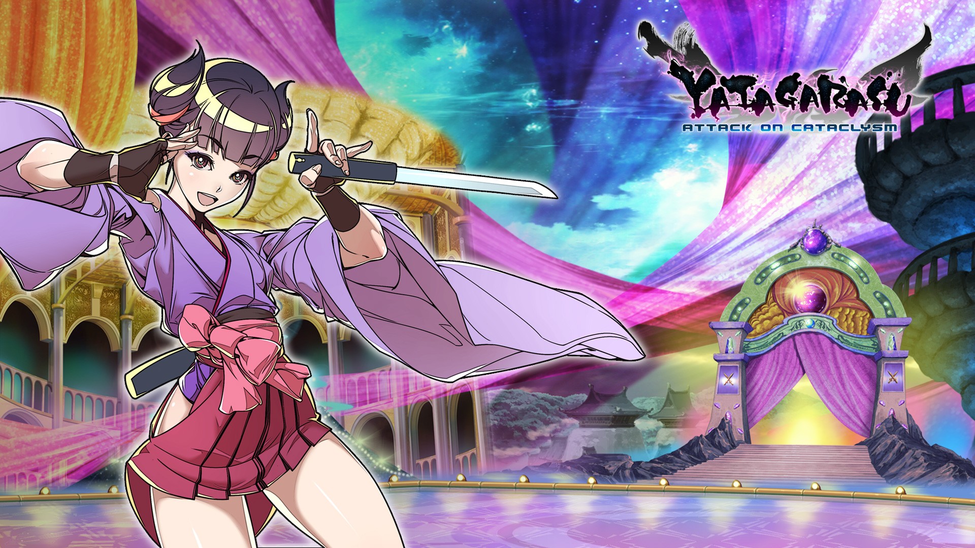 Anime 1920x1080 anime Yatagarasu: Attack on Cataclysm anime girls 2014 (Year) knife open mouth