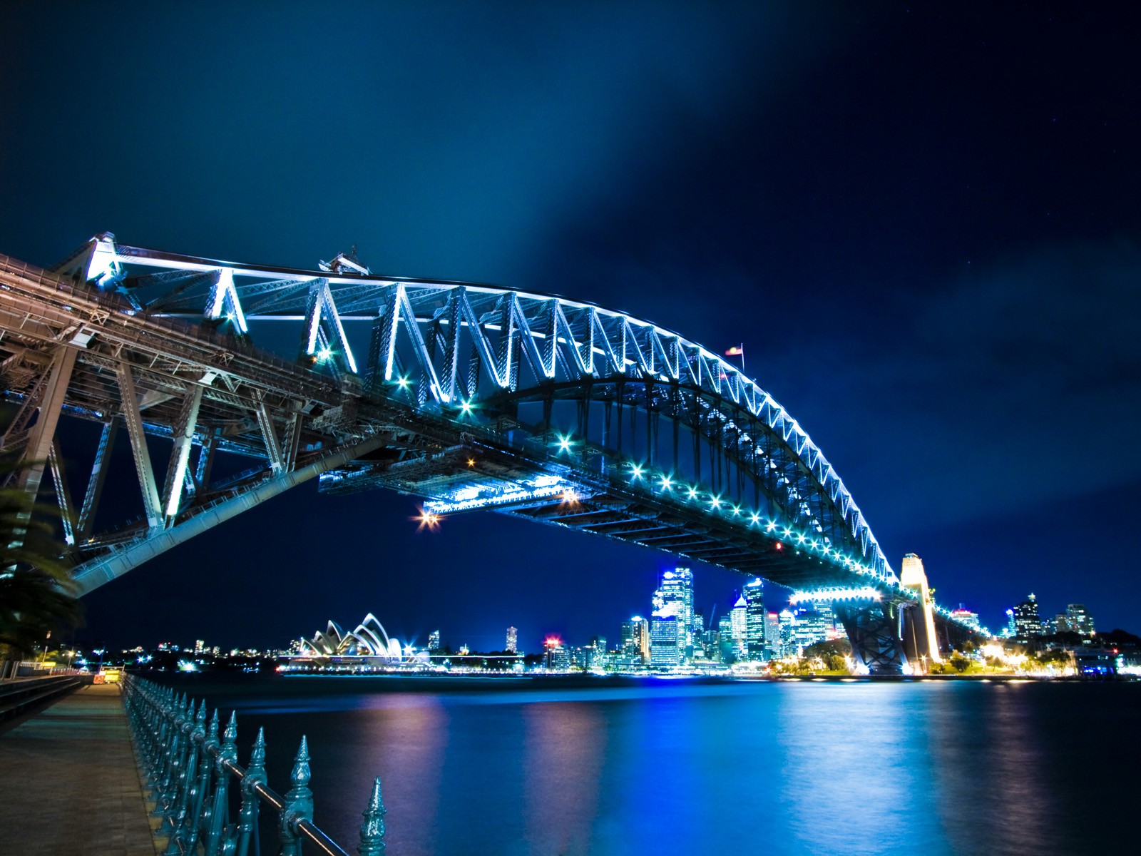 General 1600x1200 city bridge Sydney city lights Sydney Opera House Australia