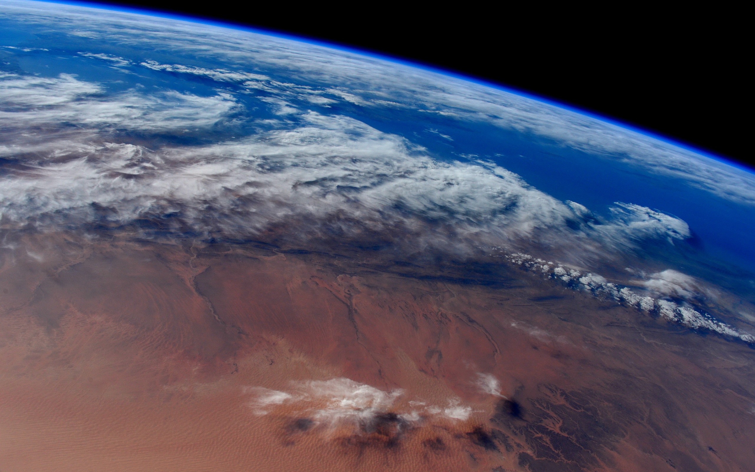 General 2560x1600 space Earth orbital view desert atmosphere planet