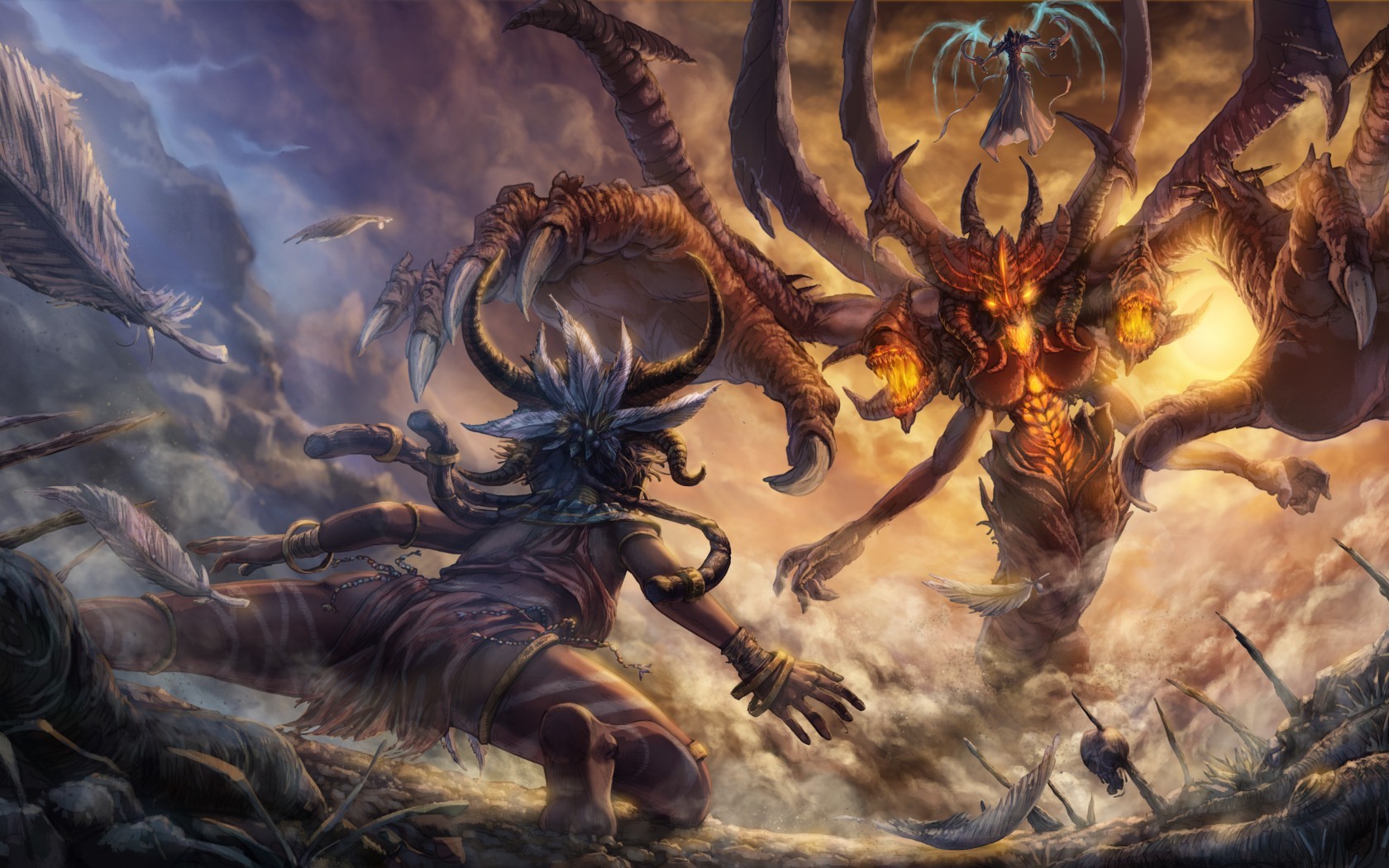 General 1680x1050 Diablo III fantasy art digital art video games video game art creature PC gaming