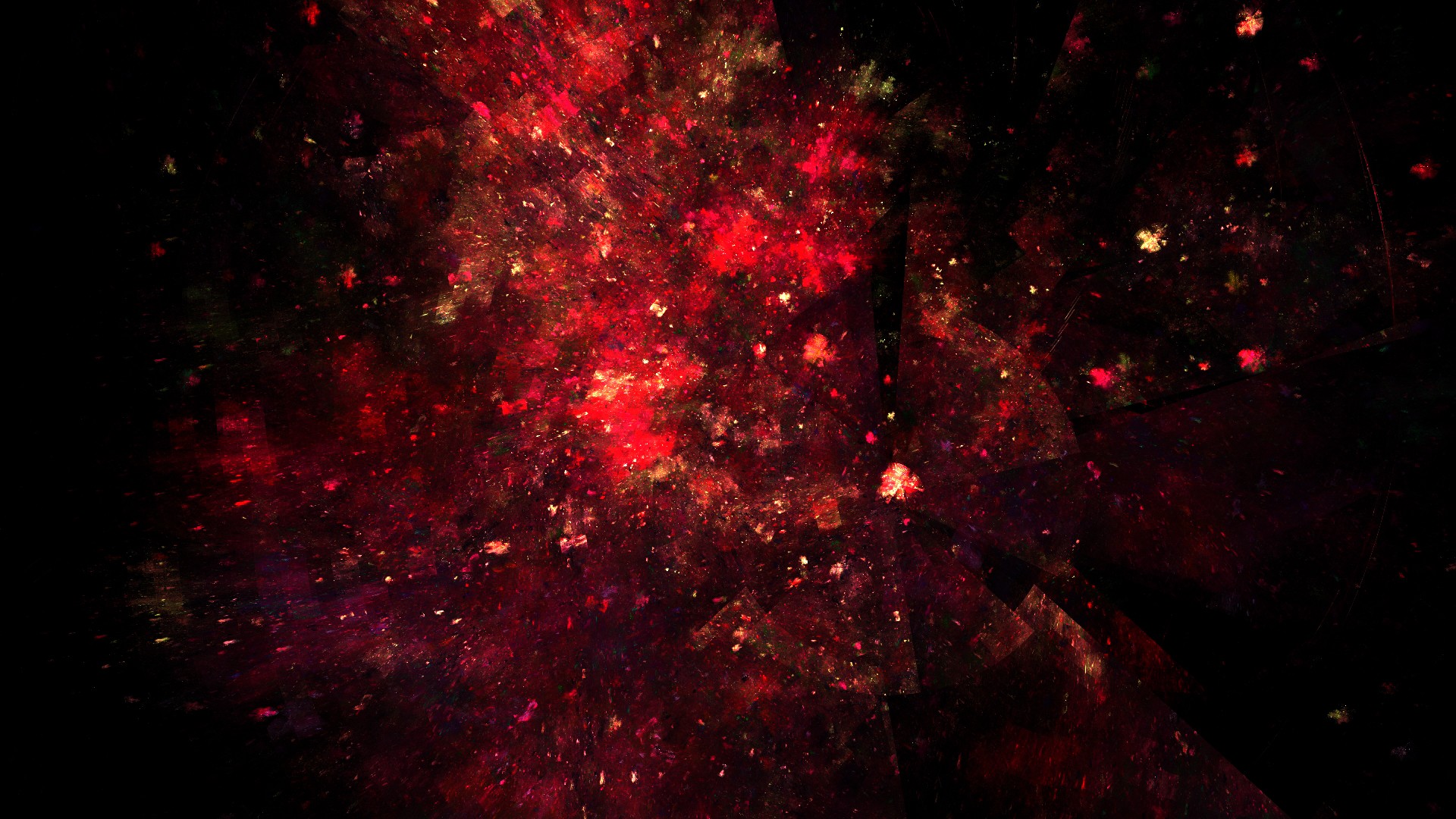 General 1920x1080 abstract shapes red digital art