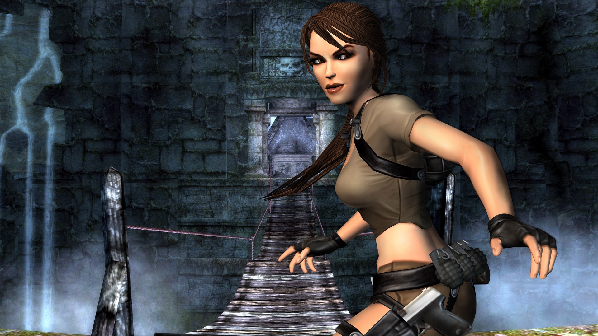 General 1920x1080 women Tomb Raider: Legend video games video game girls video game art brunette PC gaming Lara Croft (Tomb Raider) video game characters girls with guns