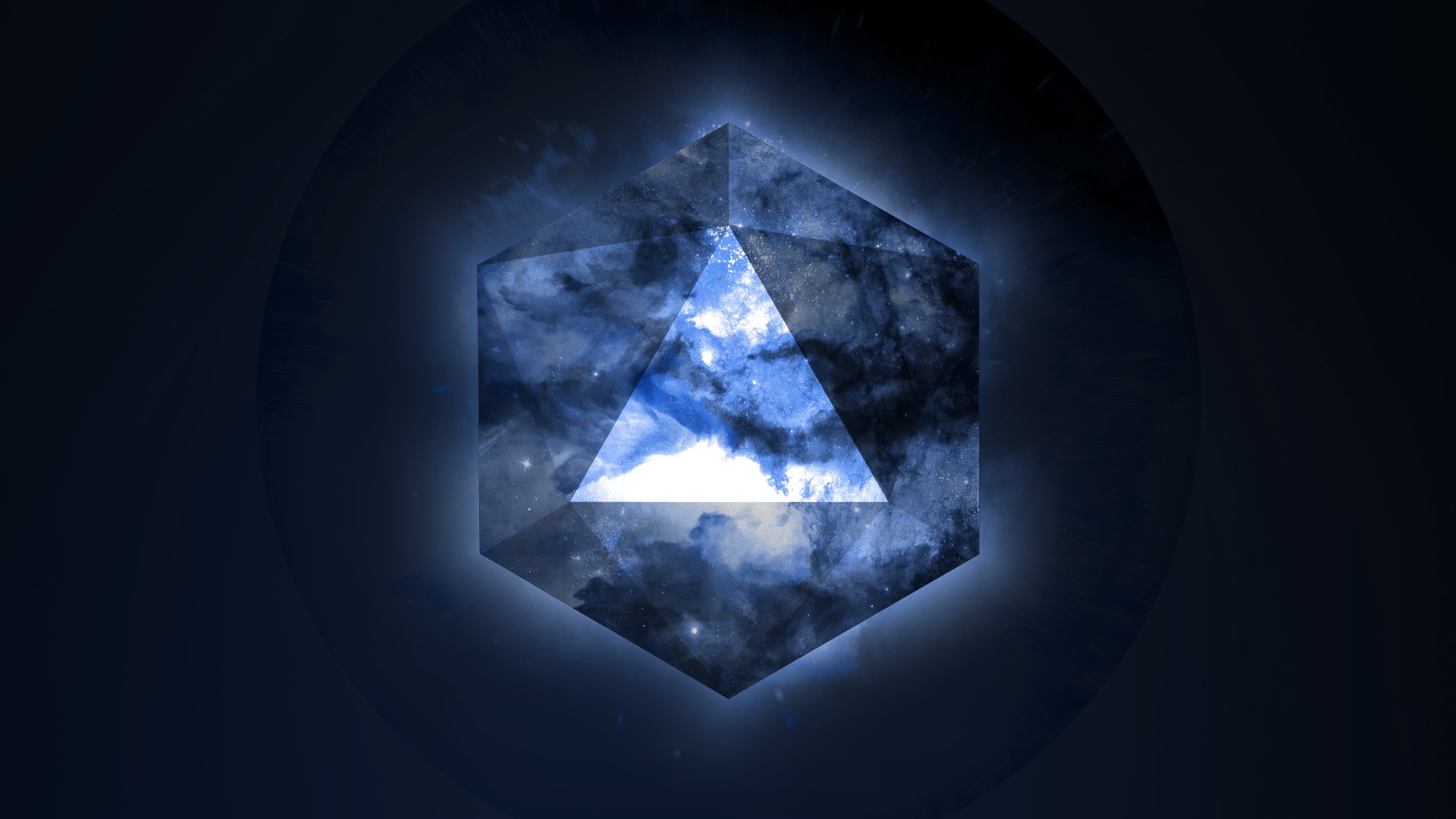 General 1920x1080 geometry stars triangle Illuminati blue geometric figures blue background gradient digital art