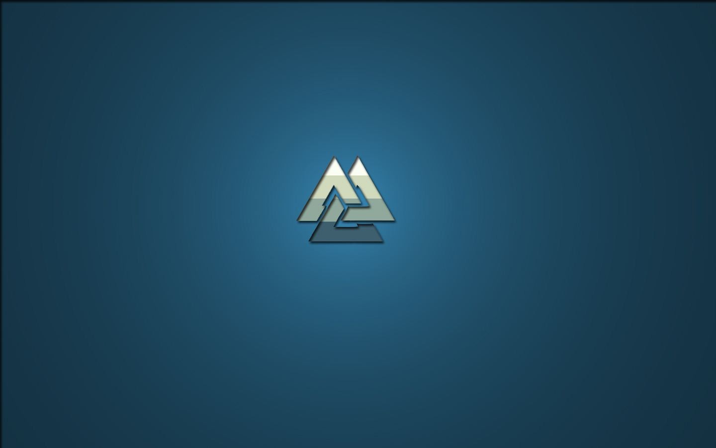 General 1440x900 minimalism simple background triangle geometric figures digital art blue background valknut