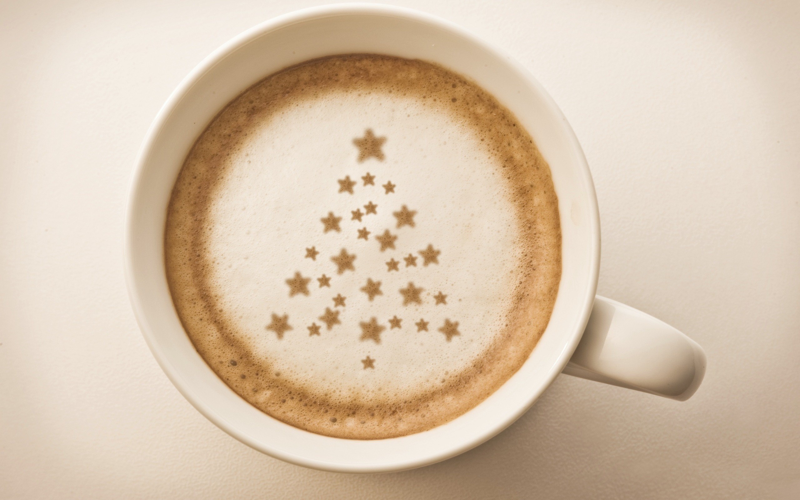 General 2560x1600 coffee coffee cup cup food Christmas tree stars drink