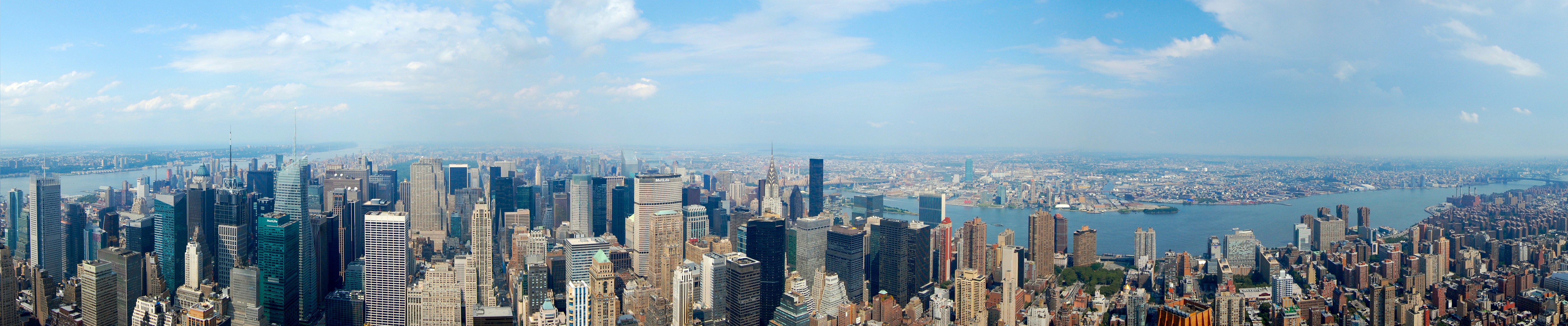 General 5760x1200 New York City triple screen wide angle cityscape Manhattan skyscraper panorama USA