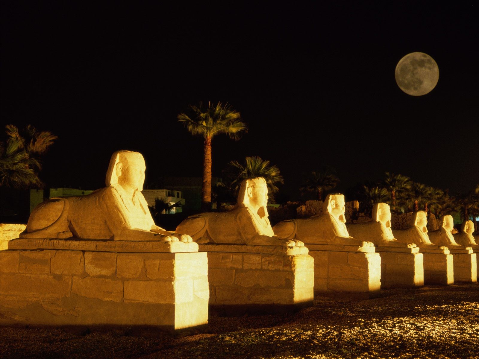 General 1600x1200 sphinx monuments Egypt ancient Moon landmark Africa