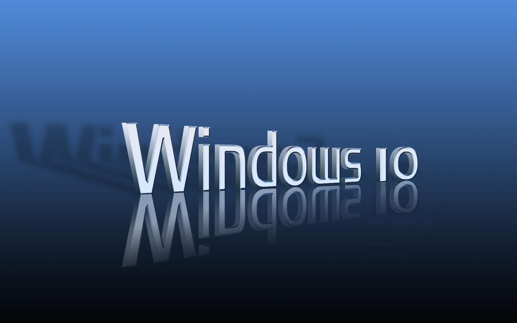 General 1680x1050 Windows 10 CGI numbers reflection Microsoft Windows blue background gradient