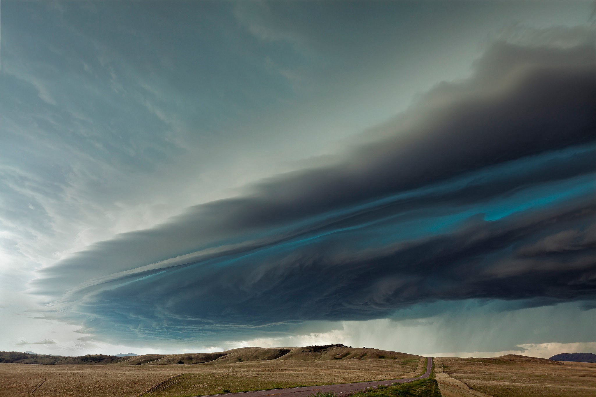 General 2048x1364 Montana landscape storm clouds plains road overcast USA sky nature