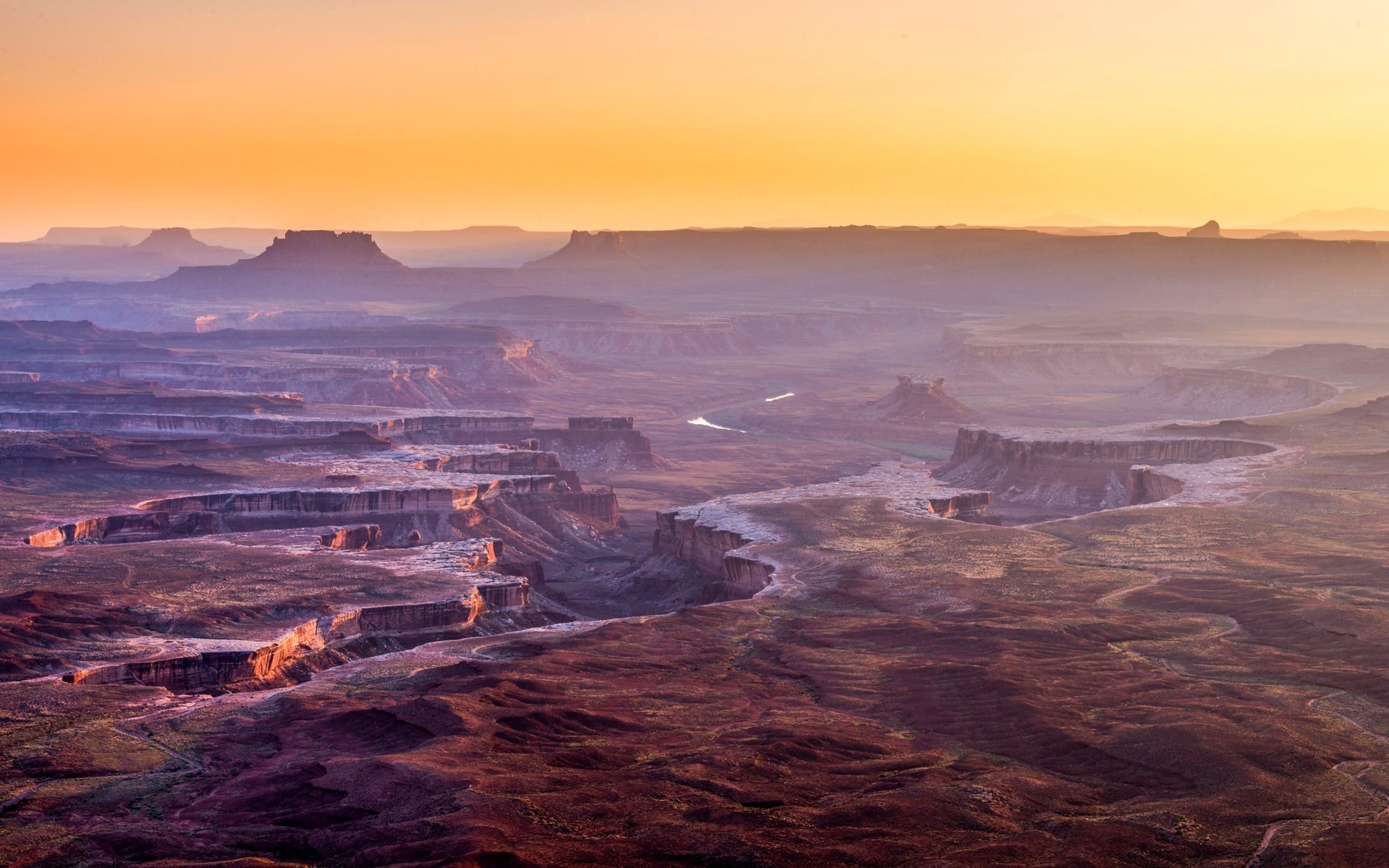 General 1920x1200 nature landscape canyon mist Grand Canyon Utah river panorama erosion desert USA clear sky