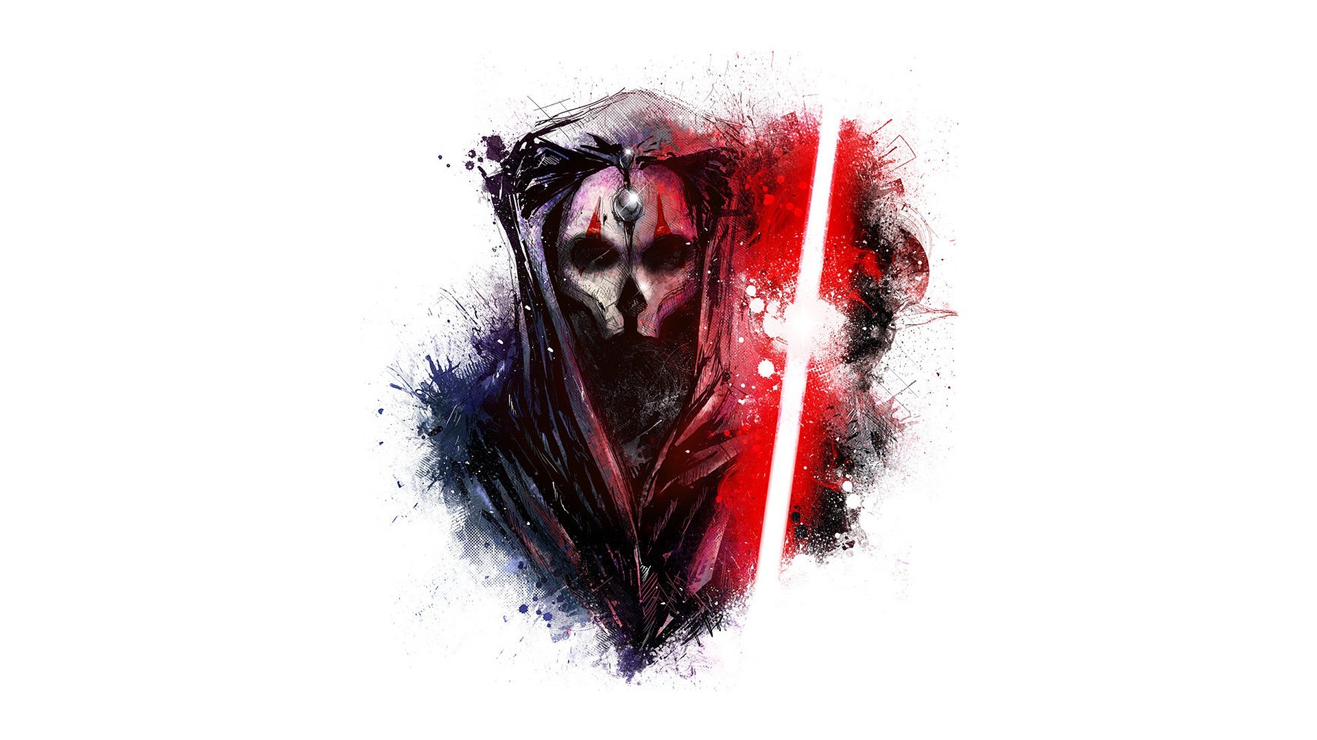 General 1920x1080 Star Wars Star Wars: Knights of the Old Republic white background abstract Sith mask villains simple background artwork Darth Nihilus Star Wars Villains
