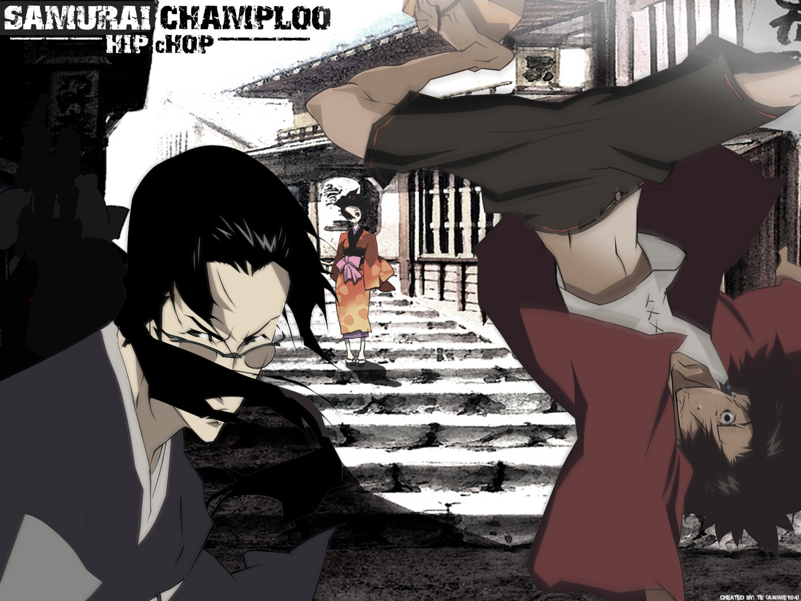Anime 1600x1200 Samurai Champloo anime Mugen (Samurai Champloo) black hair Jin (Samurai Champloo) anime boys anime men glasses Mugen (Samurai Champloo)