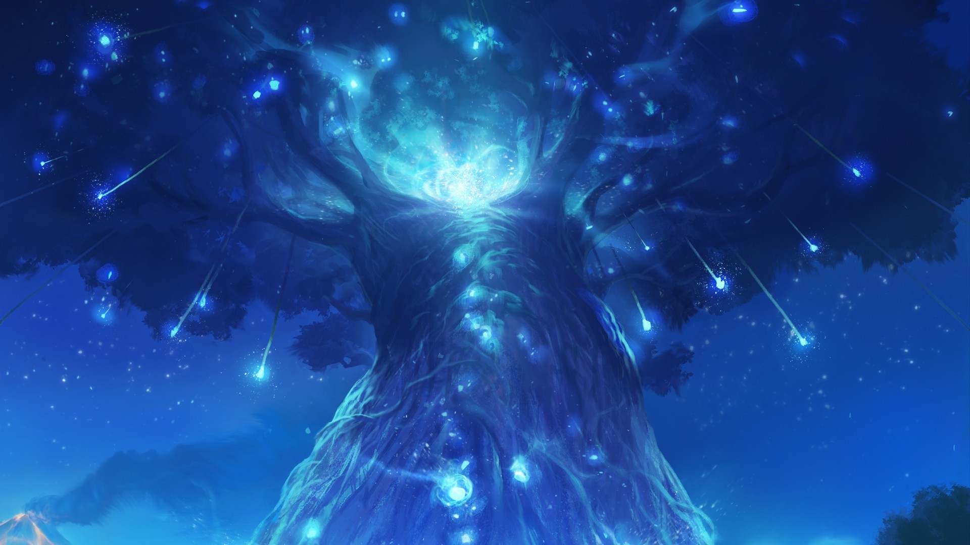 General 1920x1080 Ori and the Blind Forest forest trees spirits landscape lights nature video games